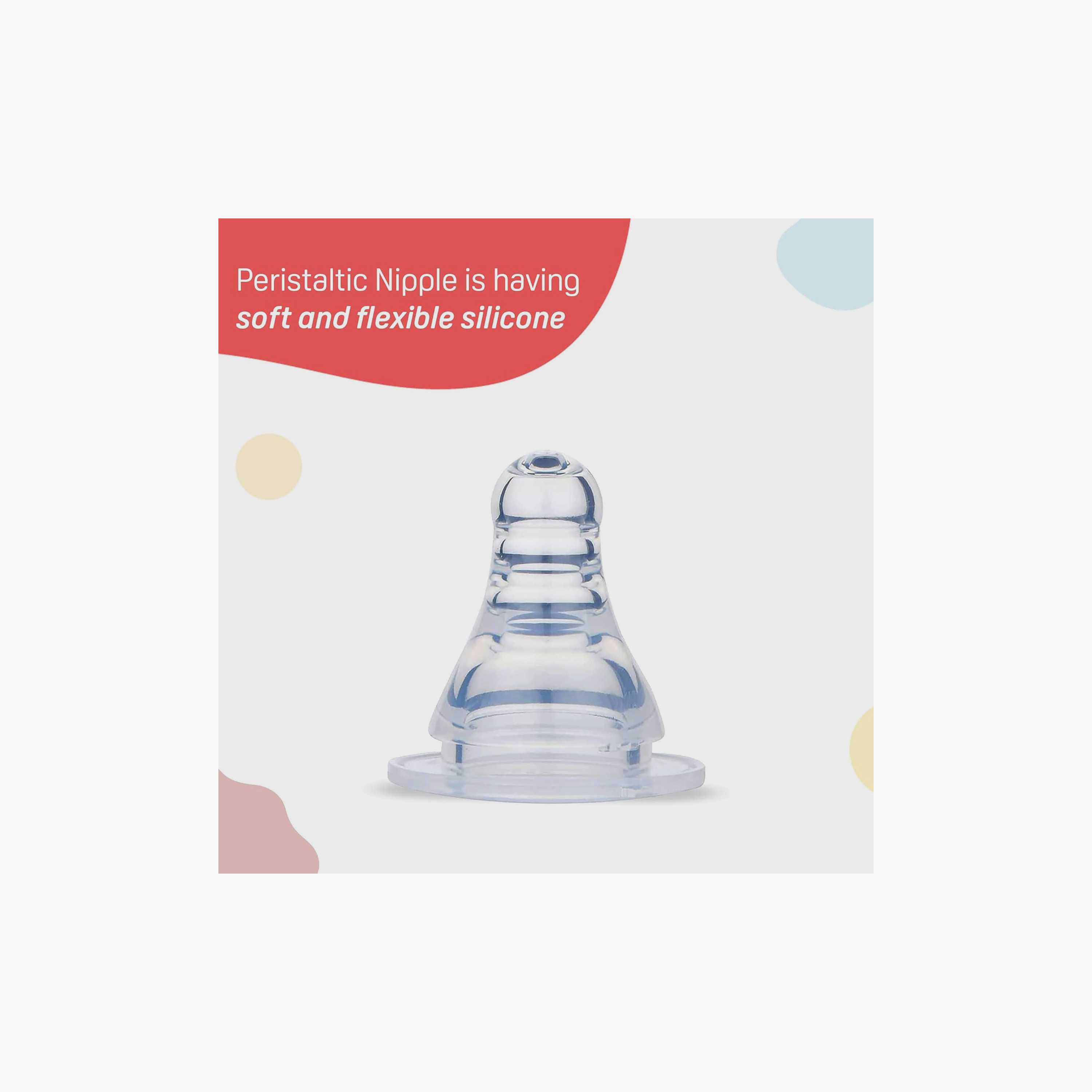 حلمات رضاعة سيليكون مرنة بعنق ضيق من بيجون - عبوة من قطعتين، 0+ شهر-baby-feeding-feedingbottles-bottlesandteats-image-2