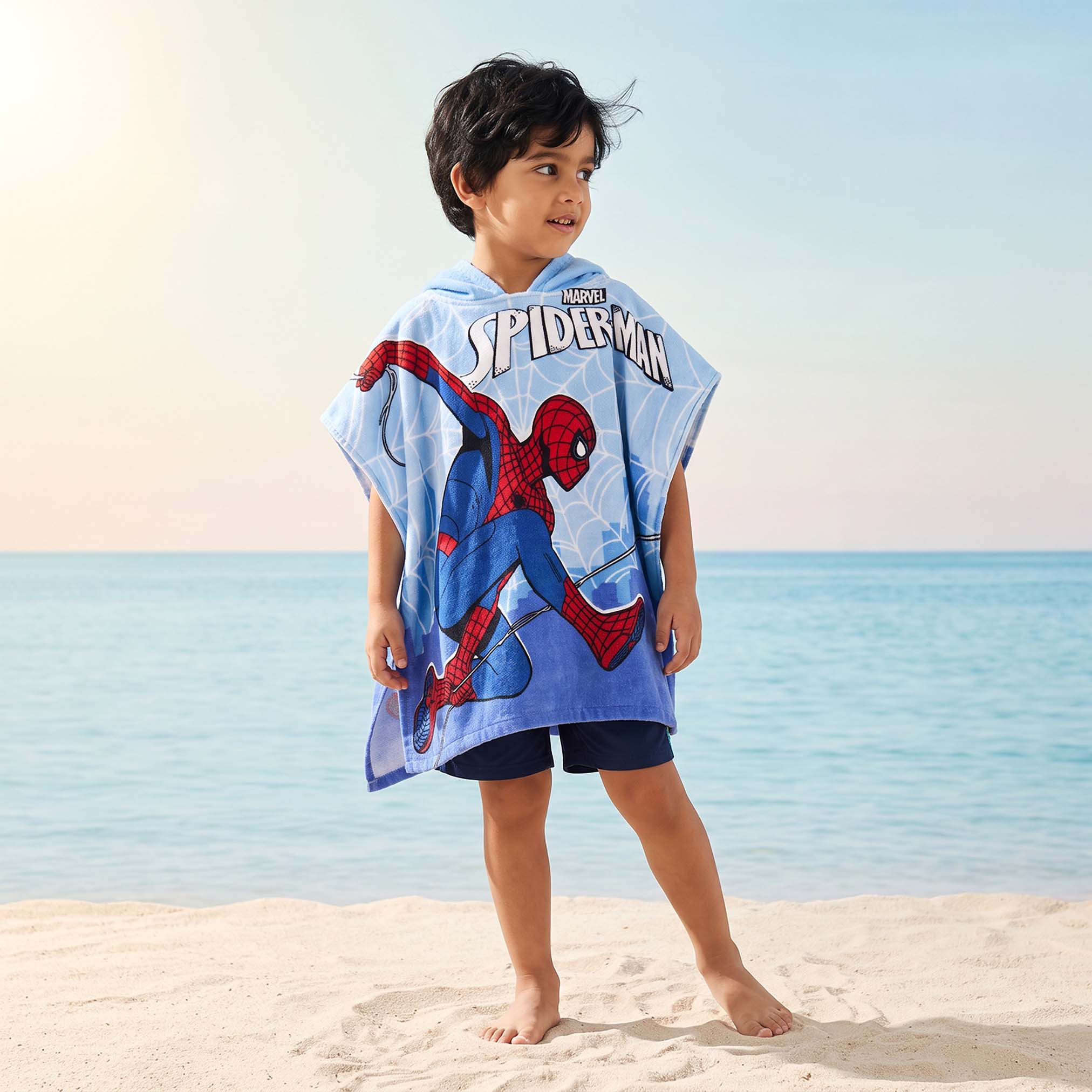 منشفة بطبعات سبايدرمان من بونشو-baby-bathandcare-towels-image-1