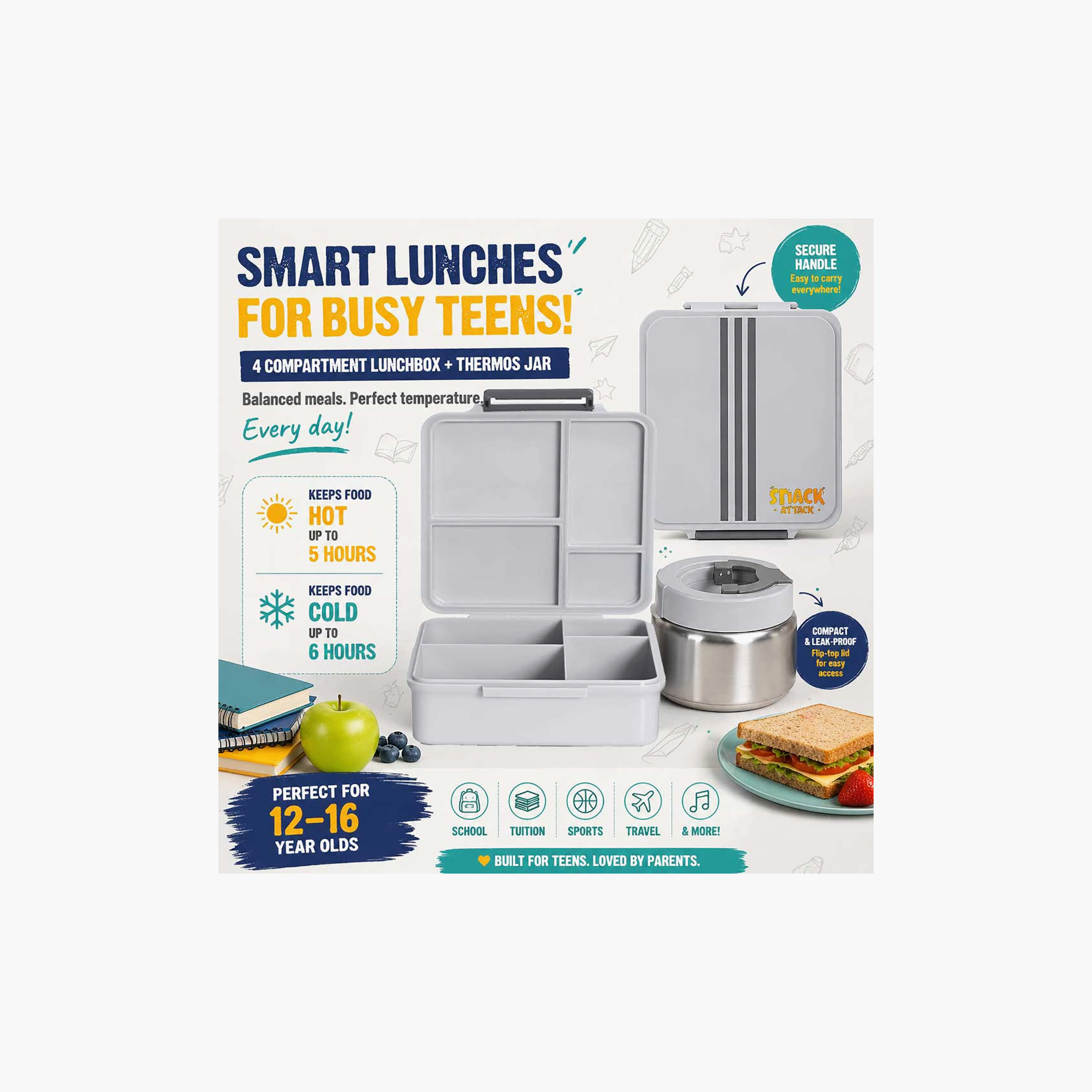 Snack Attack 4-Compartment Bento Space Lunch Box with Insulated Stainless Steel Thermos Food Jar-school-lunchessentials-lunchboxes-image-10