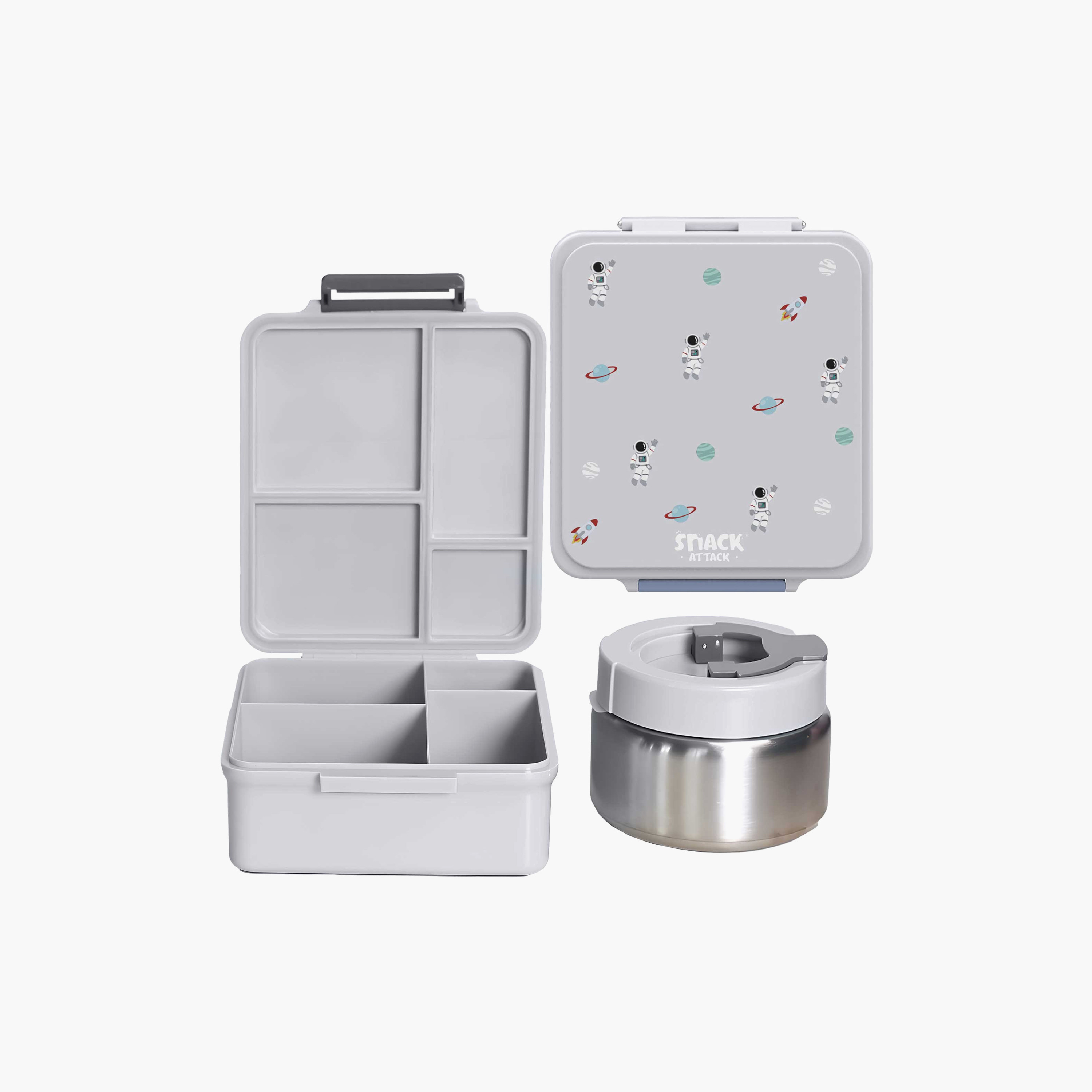Snack Attack 4-Compartment Bento Space Lunch Box with Insulated Stainless Steel Thermos Food Jar-school-lunchessentials-lunchboxes-image-4