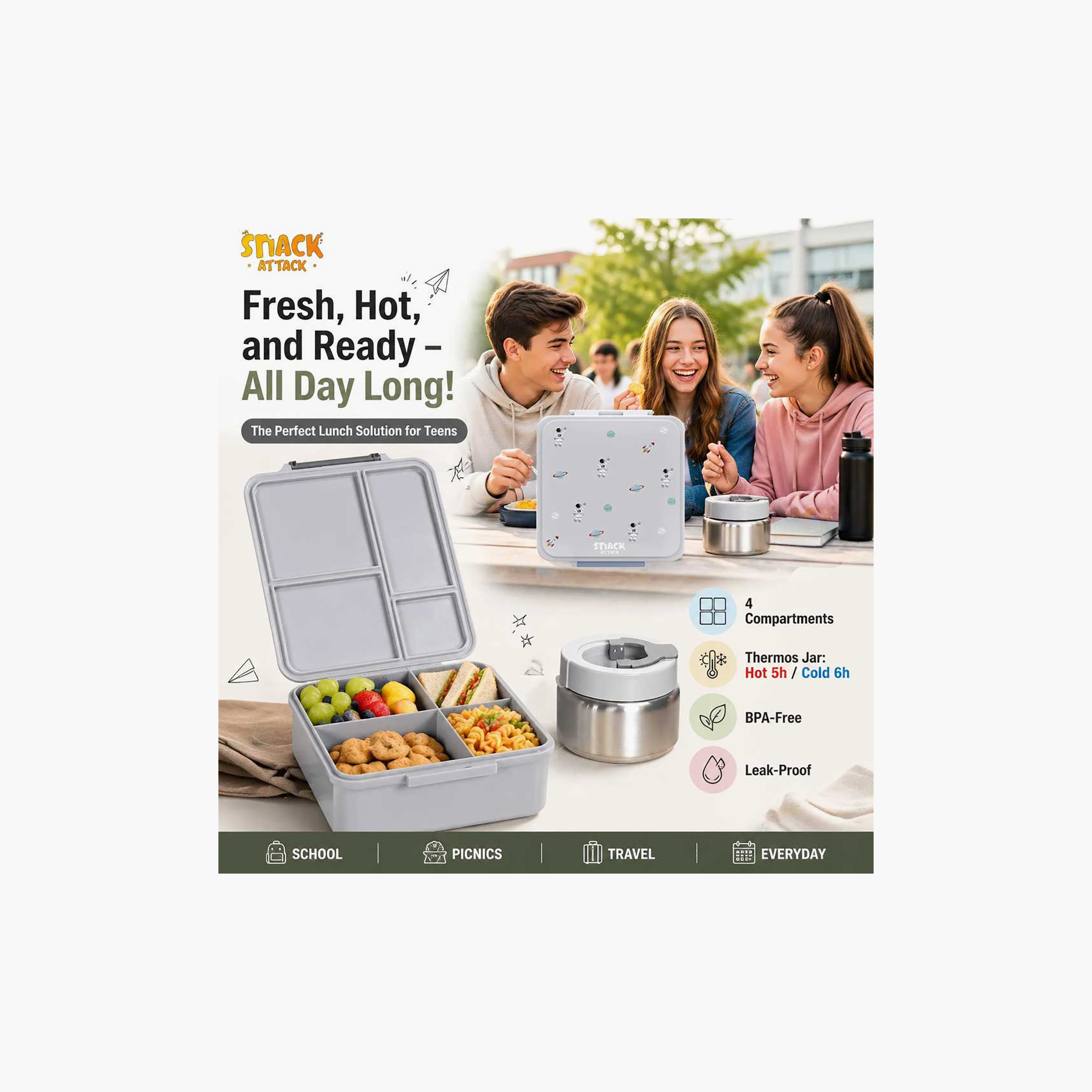Snack Attack 4-Compartment Bento Space Lunch Box with Insulated Stainless Steel Thermos Food Jar-school-lunchessentials-lunchboxes-image-8