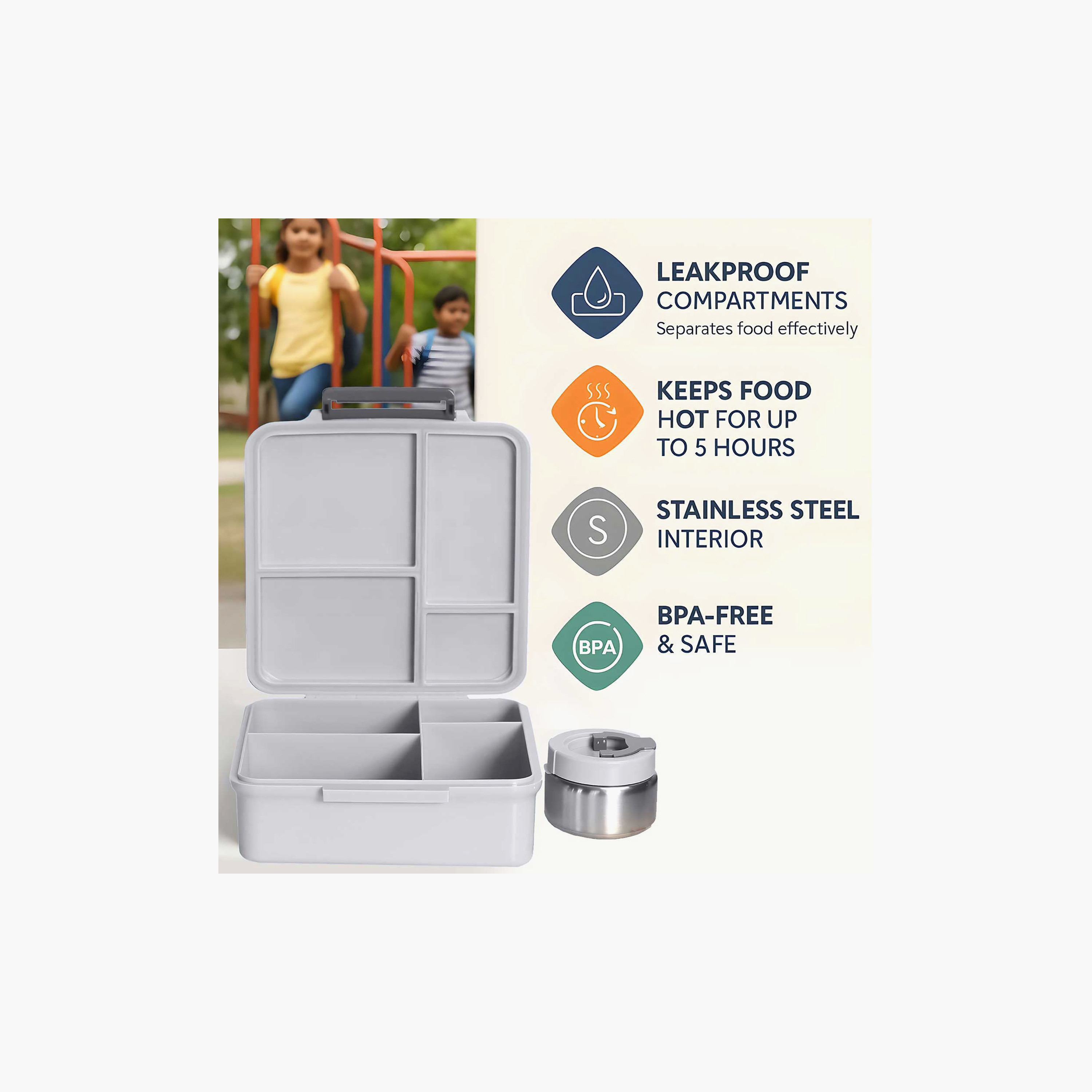 Snack Attack 4-Compartment Bento Space Lunch Box with Insulated Stainless Steel Thermos Food Jar-school-lunchessentials-lunchboxes-image-9