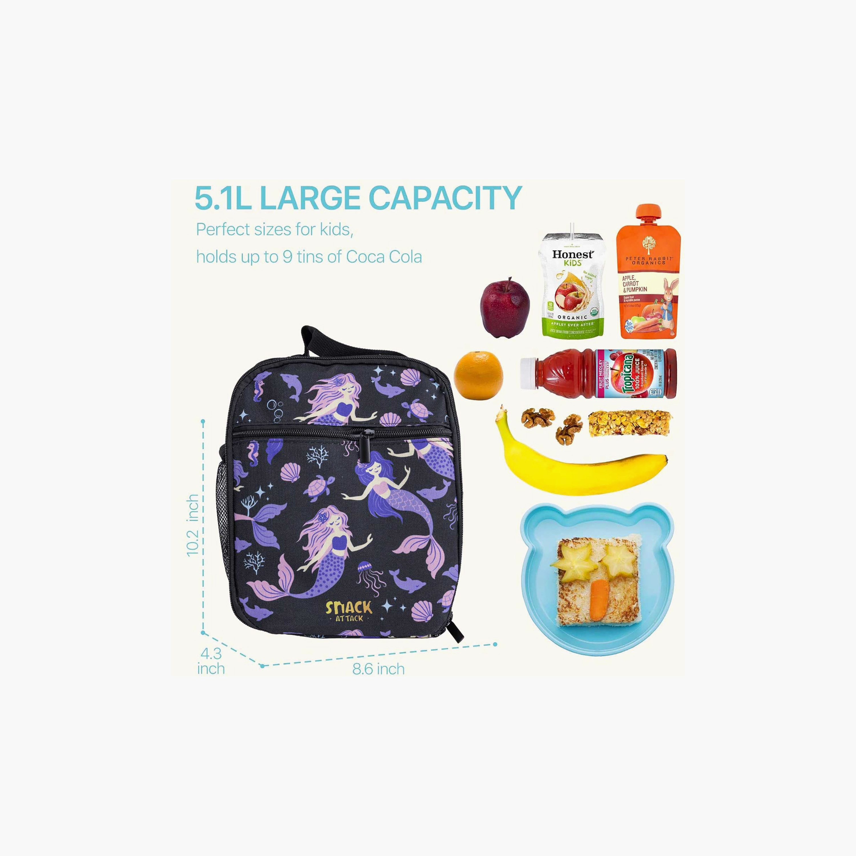 Snack Attack Insulated Magical Mermaid School Lunch Bag with Water Bottle Holder-school-lunchessentials-lunchbags-image-5