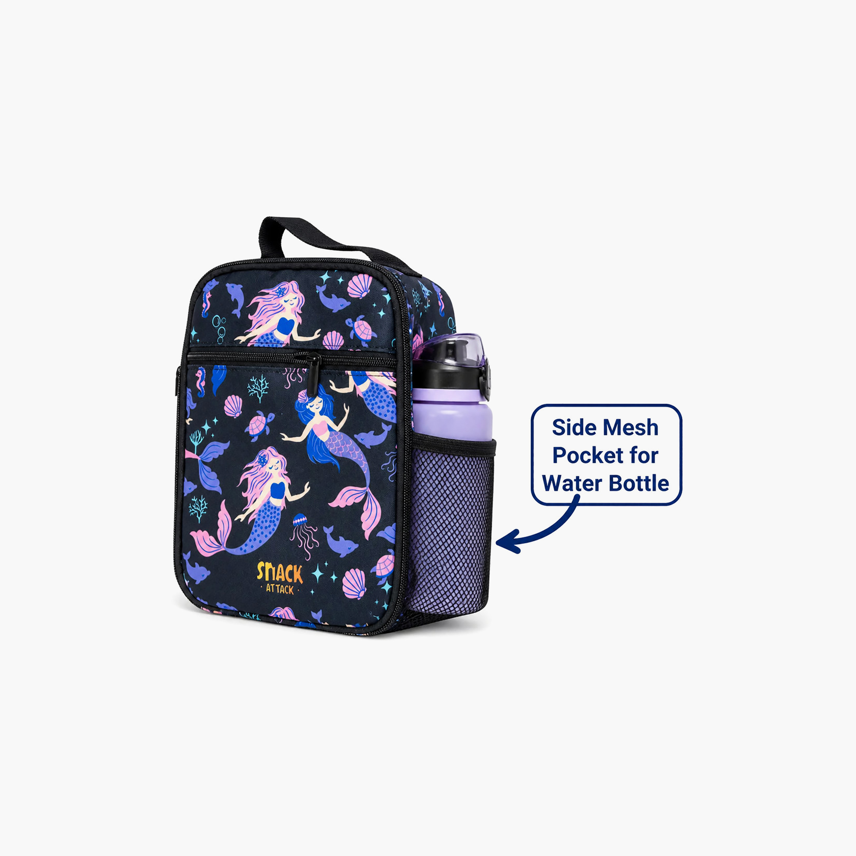 Snack Attack Insulated Magical Mermaid School Lunch Bag with Water Bottle Holder-school-lunchessentials-lunchbags-image-7