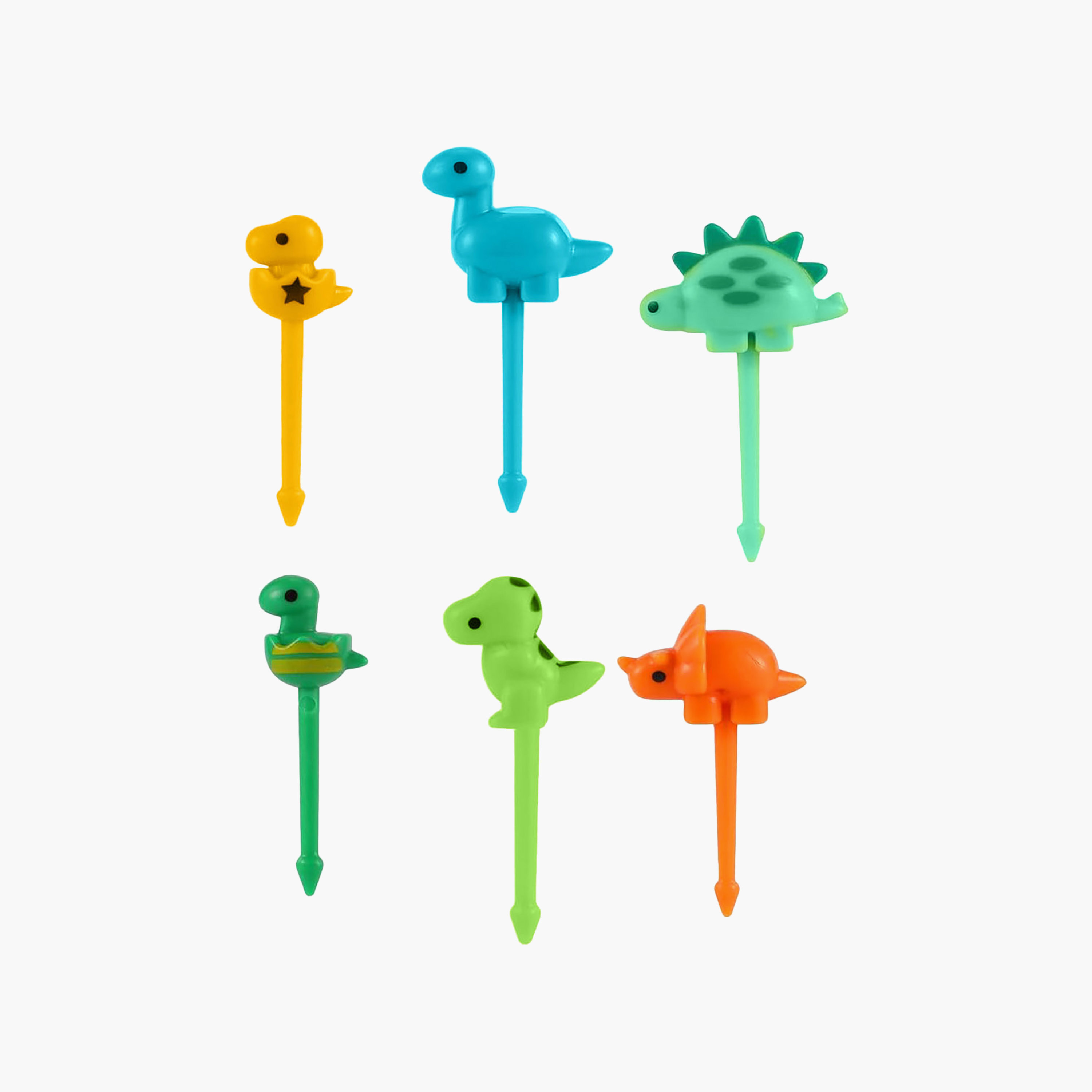 Snack Attack 6-Piece Reusable Dinosaur Food Pickers-baby-feeding-mealtimeessentials-image-1