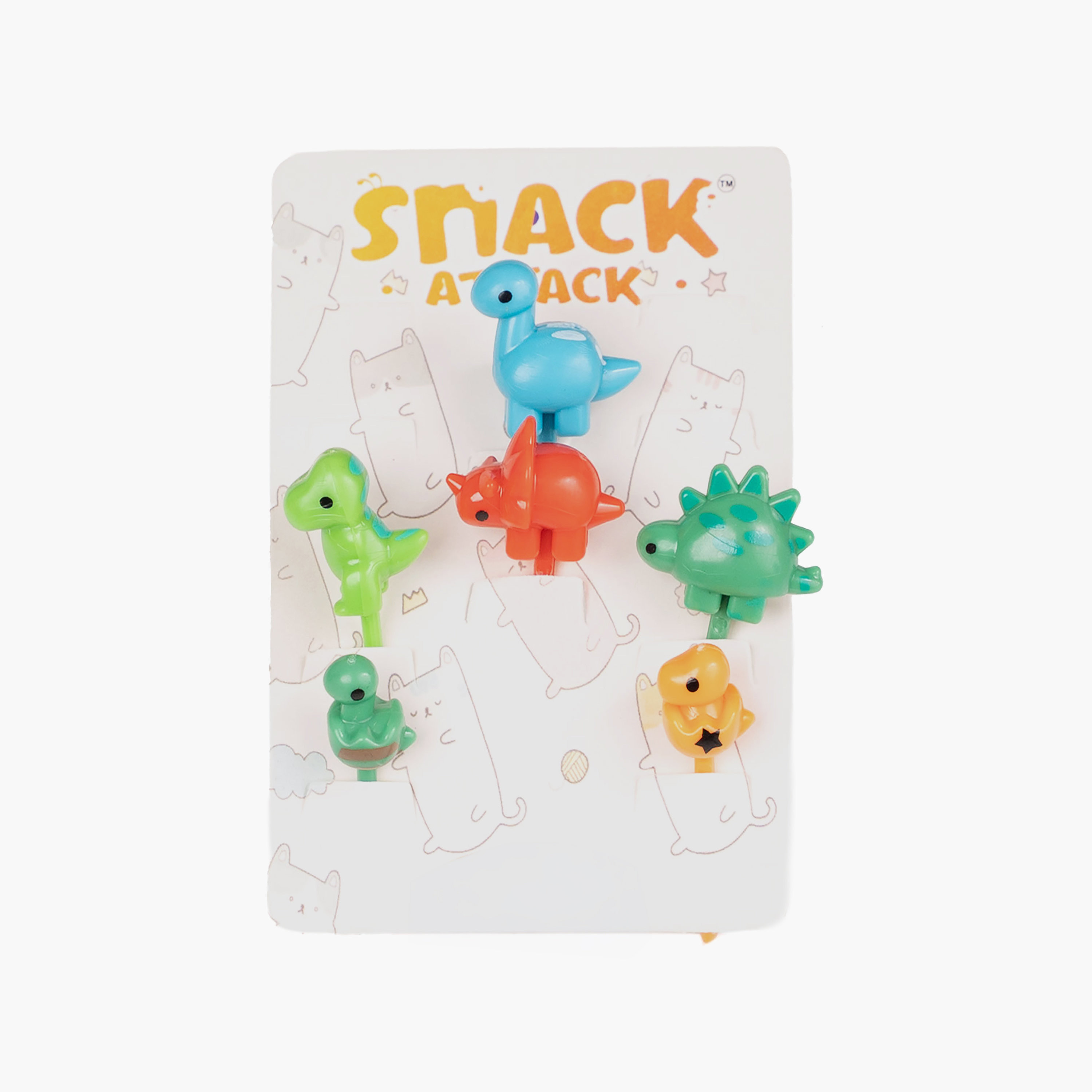 Snack Attack 6-Piece Reusable Dinosaur Food Pickers-baby-feeding-mealtimeessentials-image-6