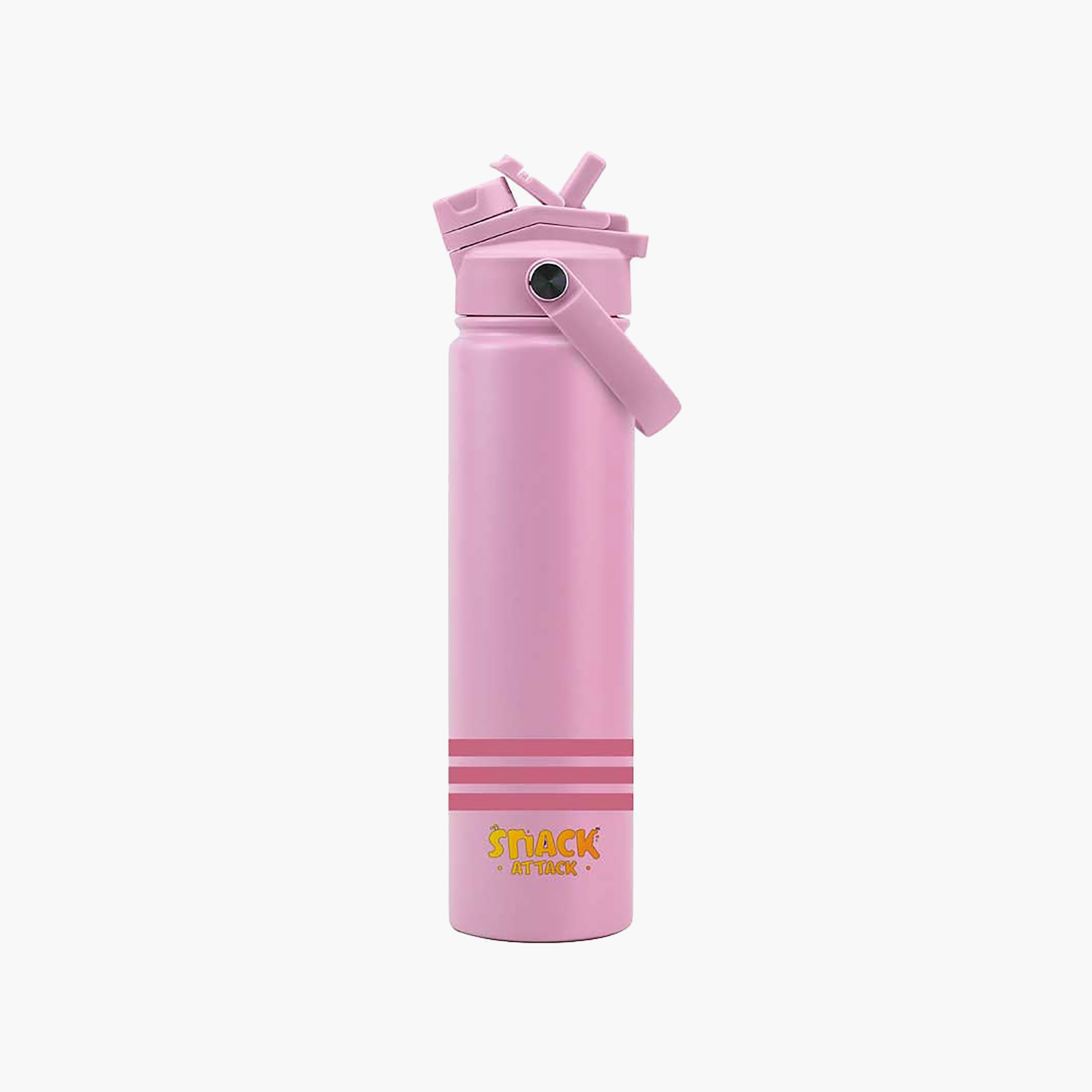 Snack Attack Insulated SS Striped Water Bottle with 2-In-1 Straw & Spout Lid - 740 ml-school-waterbottles-image-22