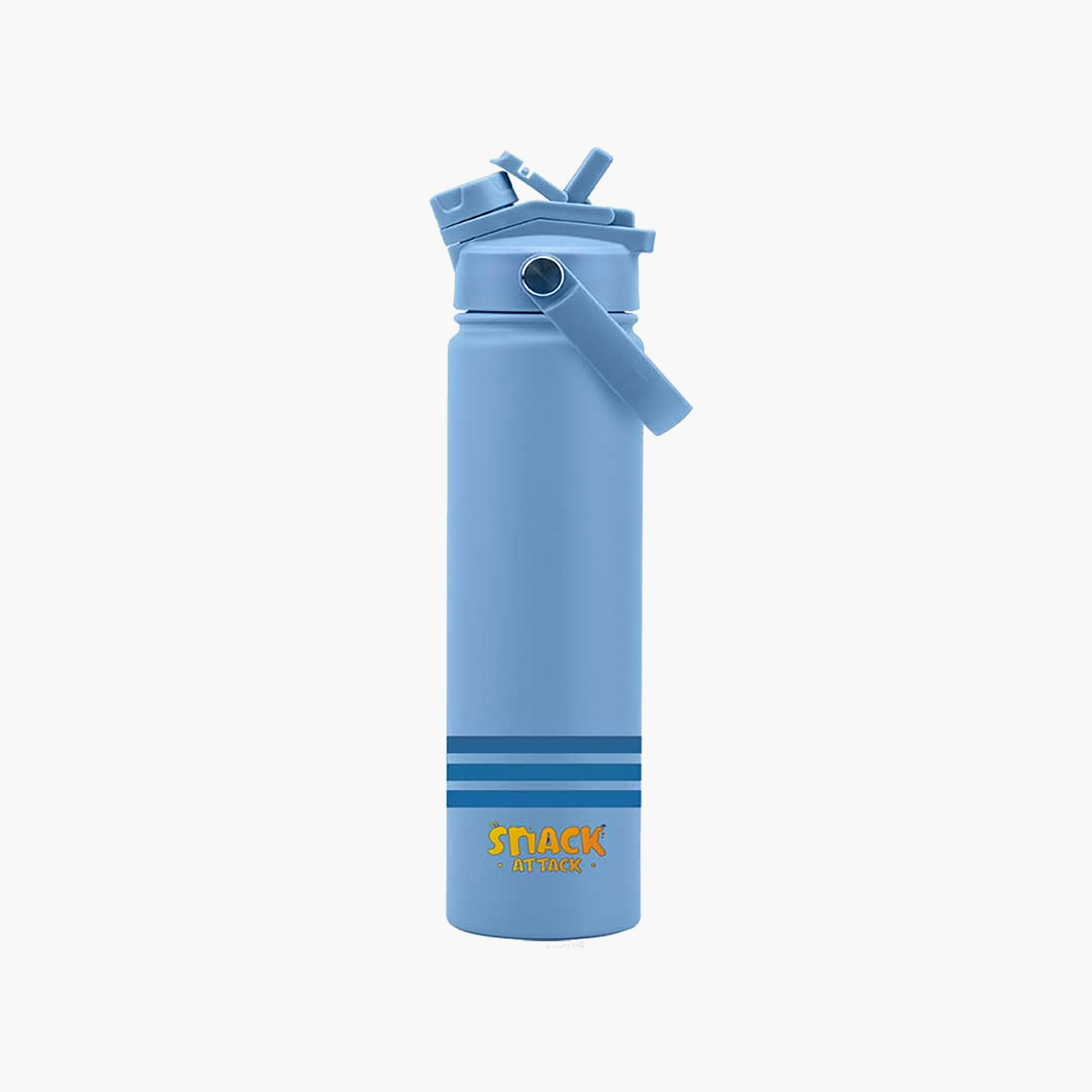 Snack Attack Insulated SS Striped Water Bottle with 2-In-1 Straw & Spout Lid - 740 ml-school-waterbottles-image-34