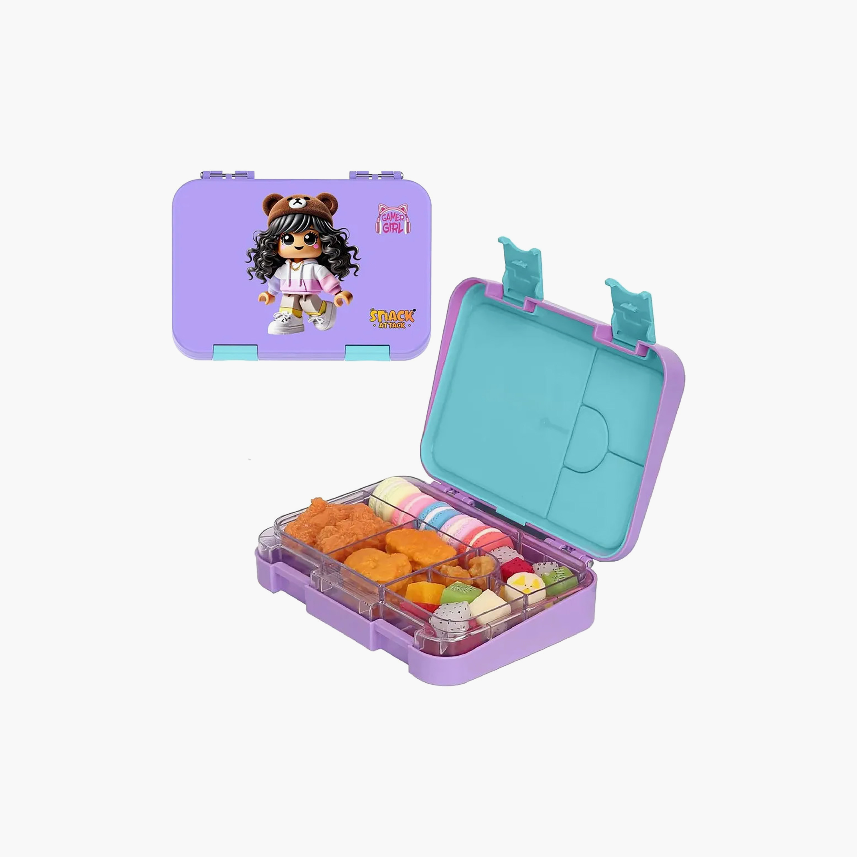 لانش بوكس بينتو سناك أتاك جيمر جيرل للبنات مع أقسام قابلة للتعديل-school-lunchessentials-lunchboxes-image-3