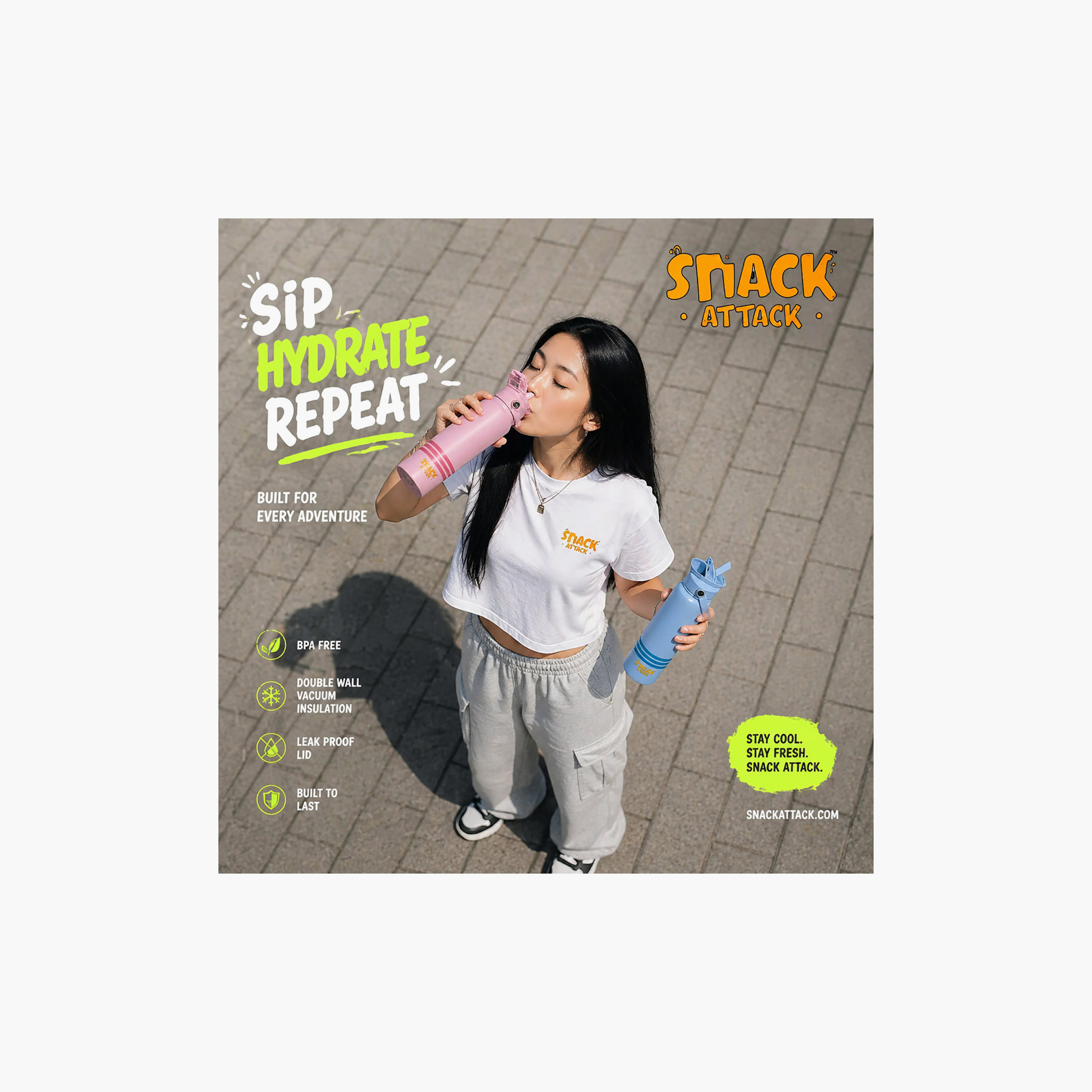 عبوة ماء مخططة ستانلس ستيل معزولة مع غطاء 2 في 1 بفوهة وماصة | 740 مل من سناك أتاك-school-waterbottles-image-32