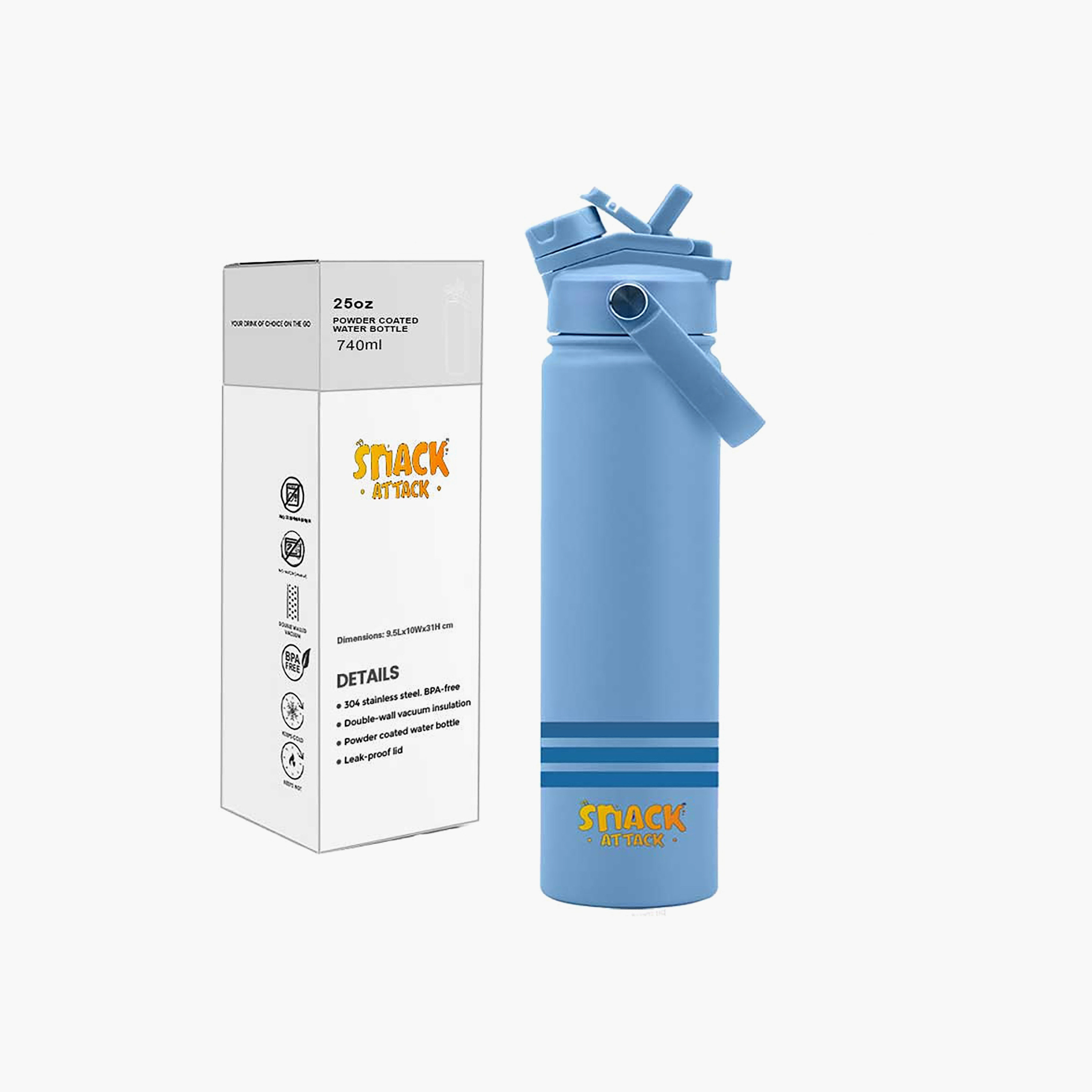 عبوة ماء مخططة ستانلس ستيل معزولة مع غطاء 2 في 1 بفوهة وماصة | 740 مل من سناك أتاك-school-waterbottles-image-42