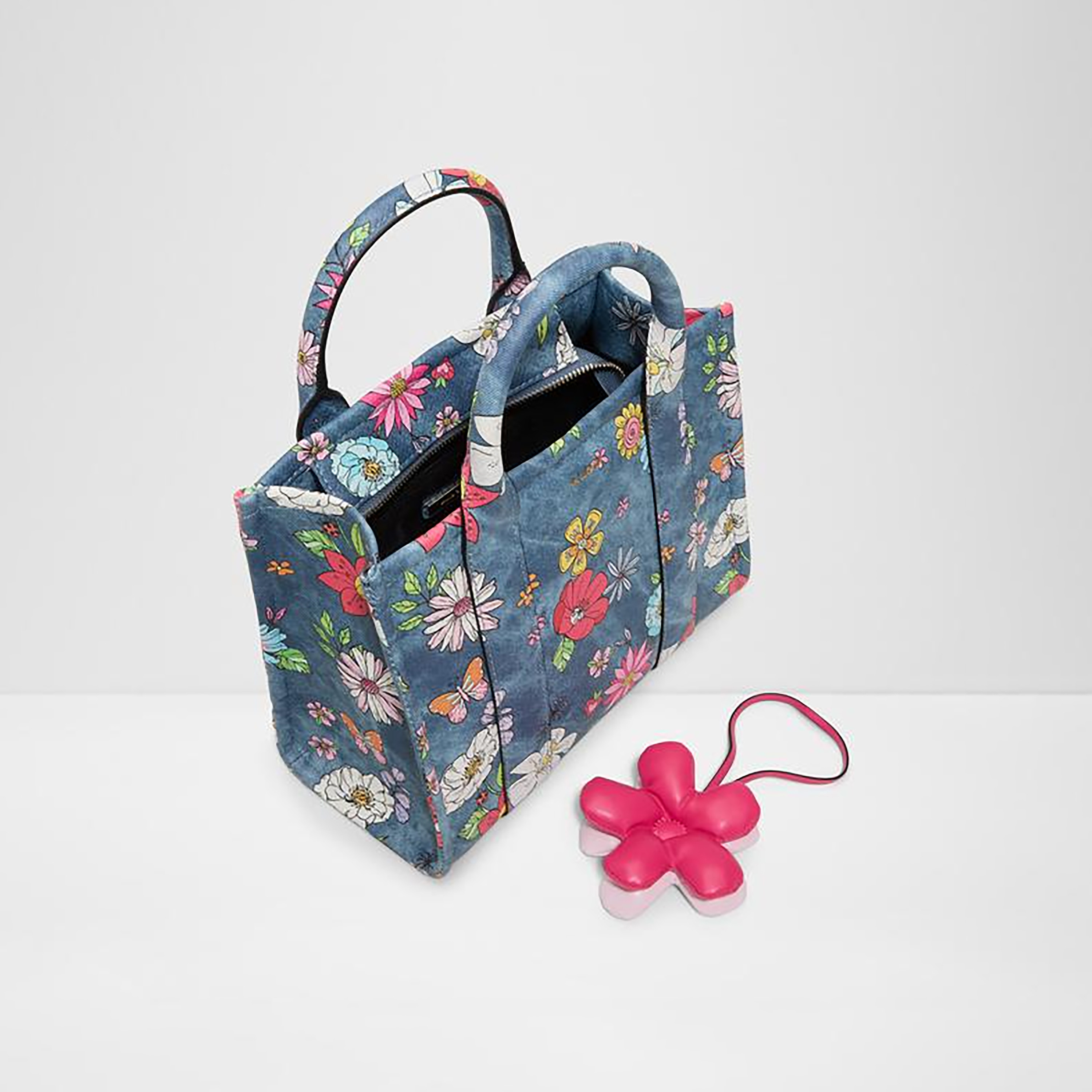 Aldo Floralbloom Floral Print Double Handle Satchel Bag with Zip Closure & Strap-women-bagsandwallets-handbags-image-3