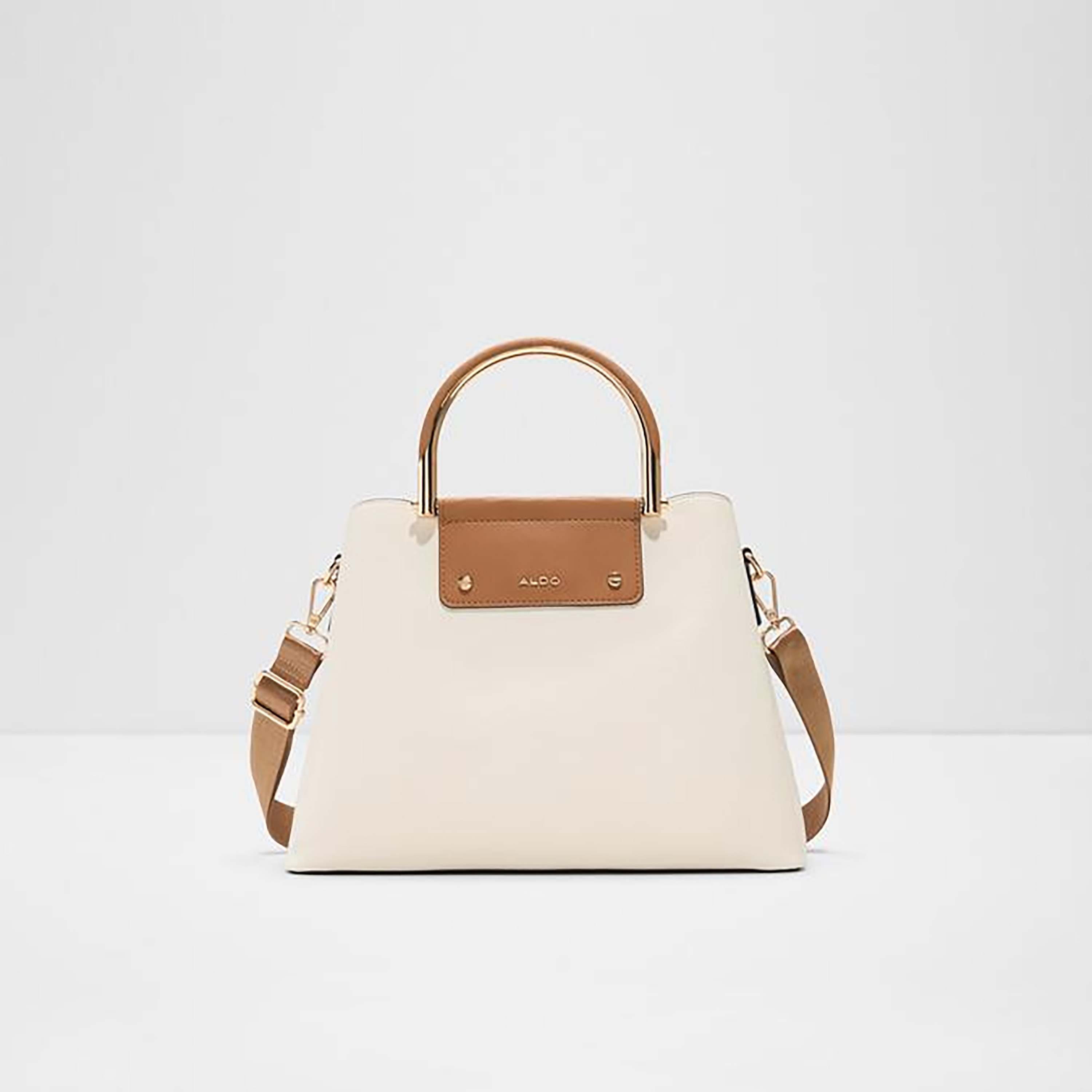Aldo Sloana Plain Double Handle Satchel Bag with Magnetic Closure and Adjustable Strap-women-bagsandwallets-handbags-image-1