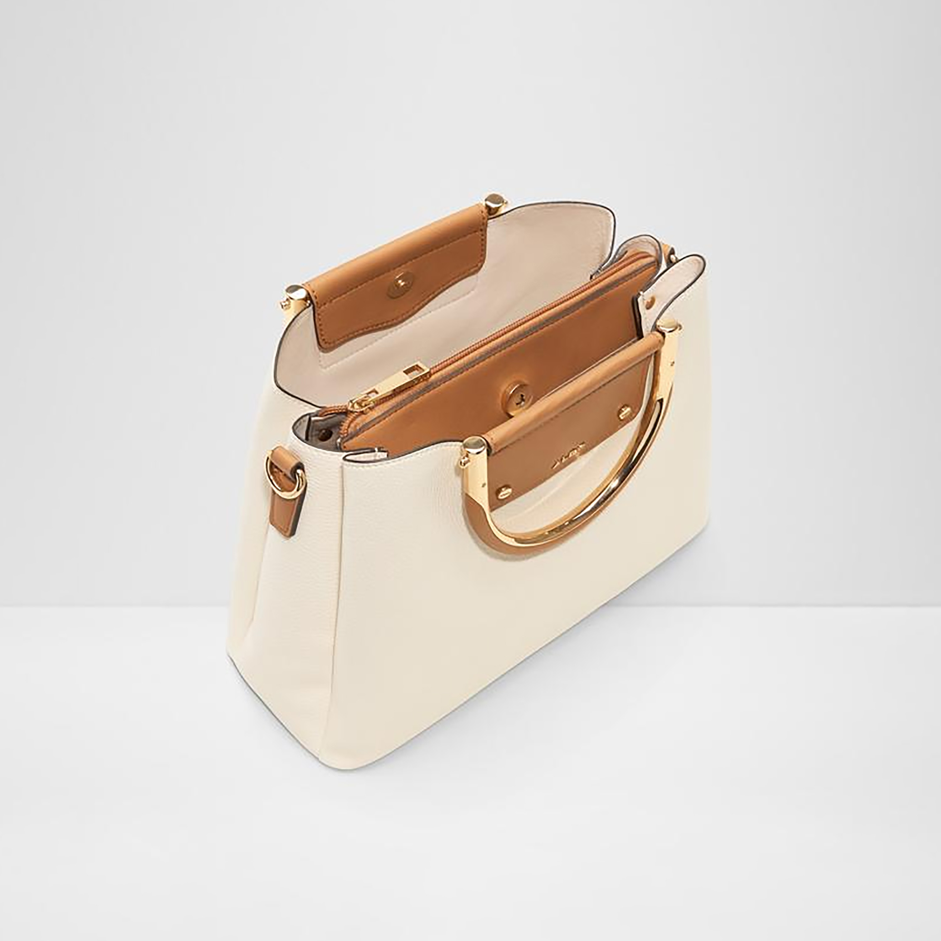 Aldo Sloana Plain Double Handle Satchel Bag with Magnetic Closure and Adjustable Strap-women-bagsandwallets-handbags-image-3