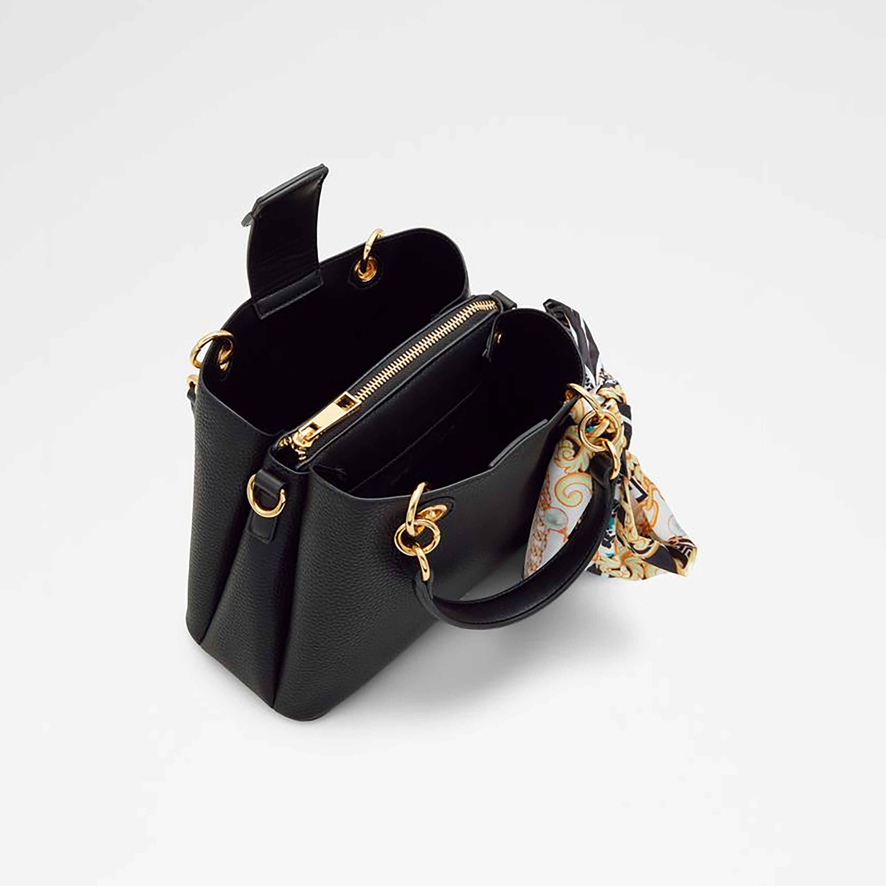 Aldo Tenterden Textured Double Handle Satchel Bag with Magnetic Closure & Detachable Strap-women-bagsandwallets-handbags-image-3