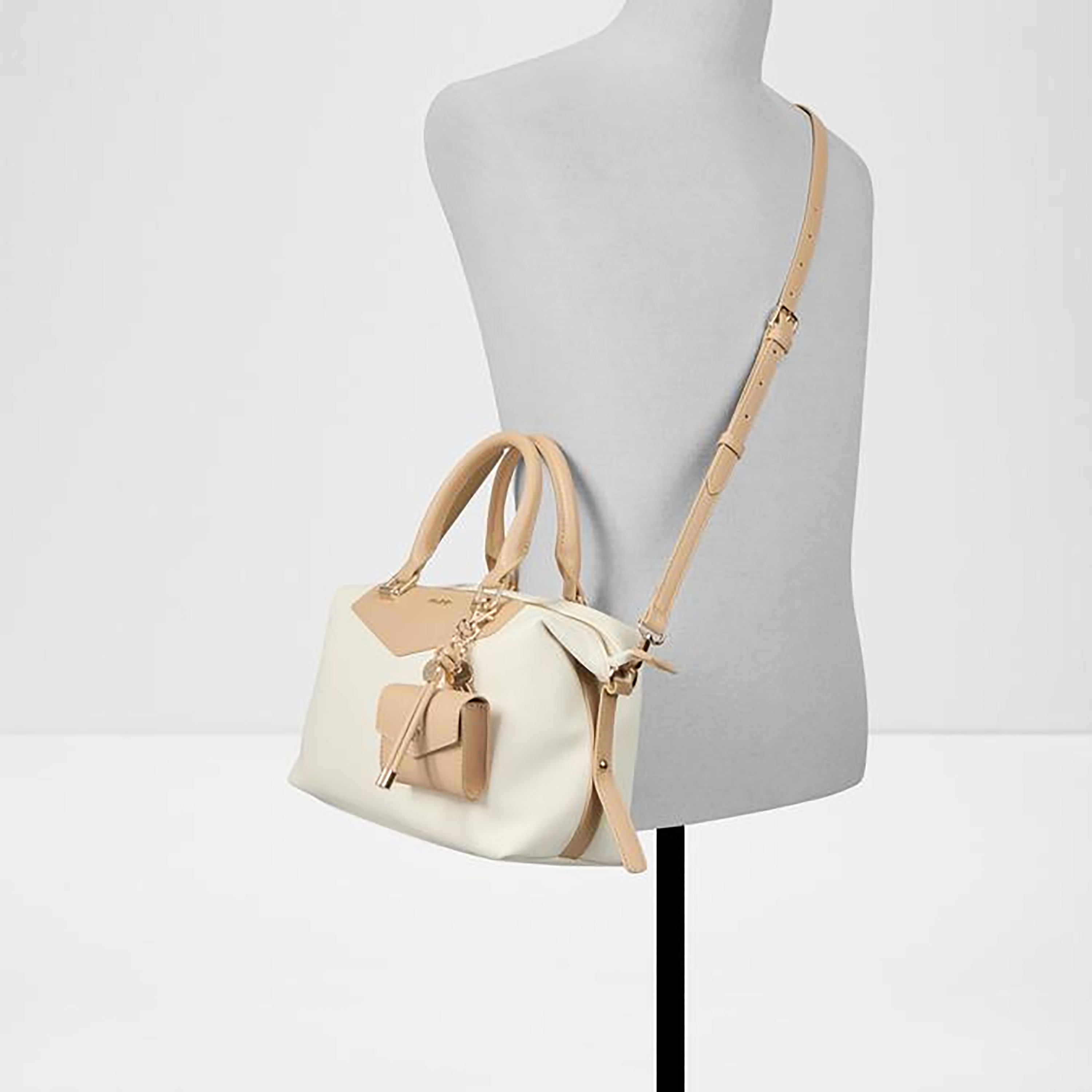 Aldo Mellowbag Plain Double Handle Satchel Bag & Pouch with Zip Closure & Strap-women-bagsandwallets-handbags-image-4