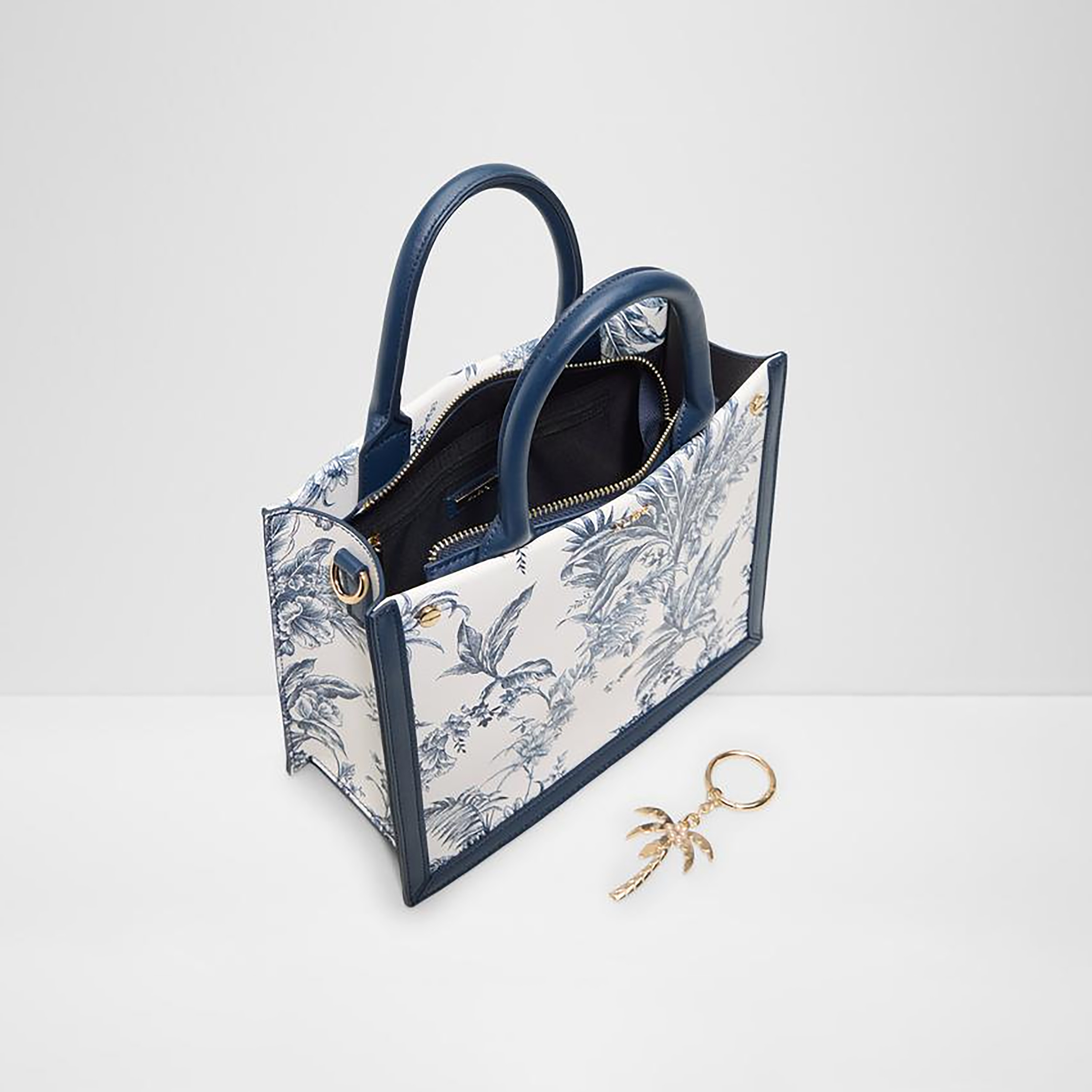 Aldo Palmera Floral Print Double Handle Tote Bag with Zip Closure and Adjustable Strap-women-bagsandwallets-handbags-image-3
