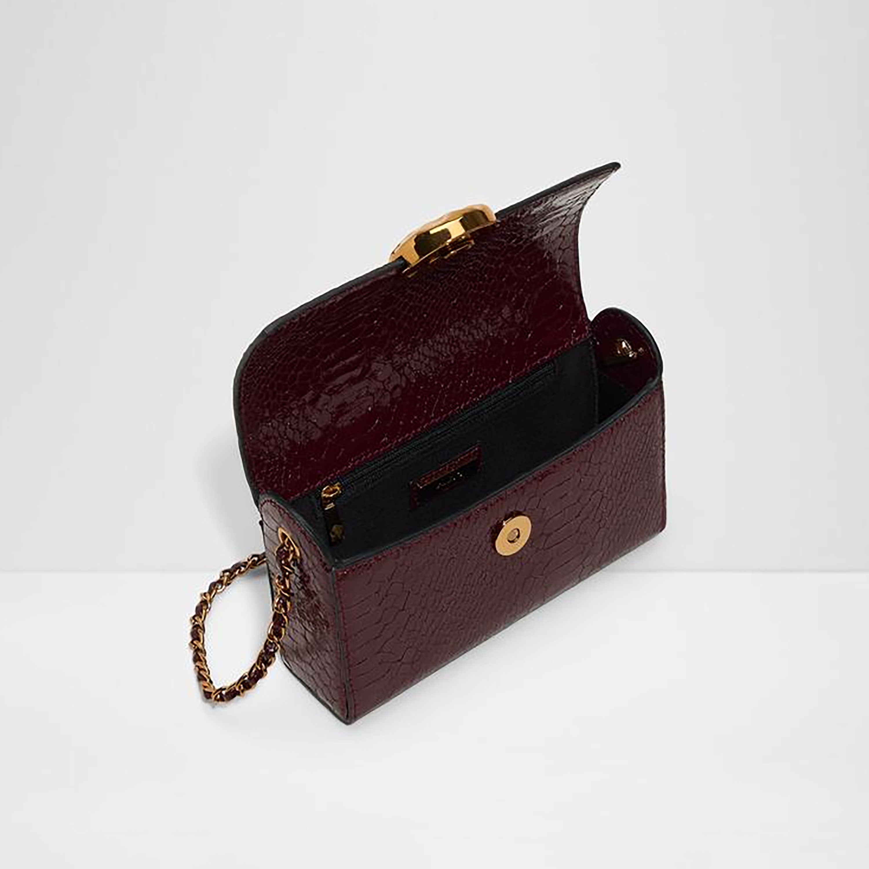 Aldo Leiliani Textured Sling Bag with Flap Closure and Chain Strap-women-bagsandwallets-handbags-image-3