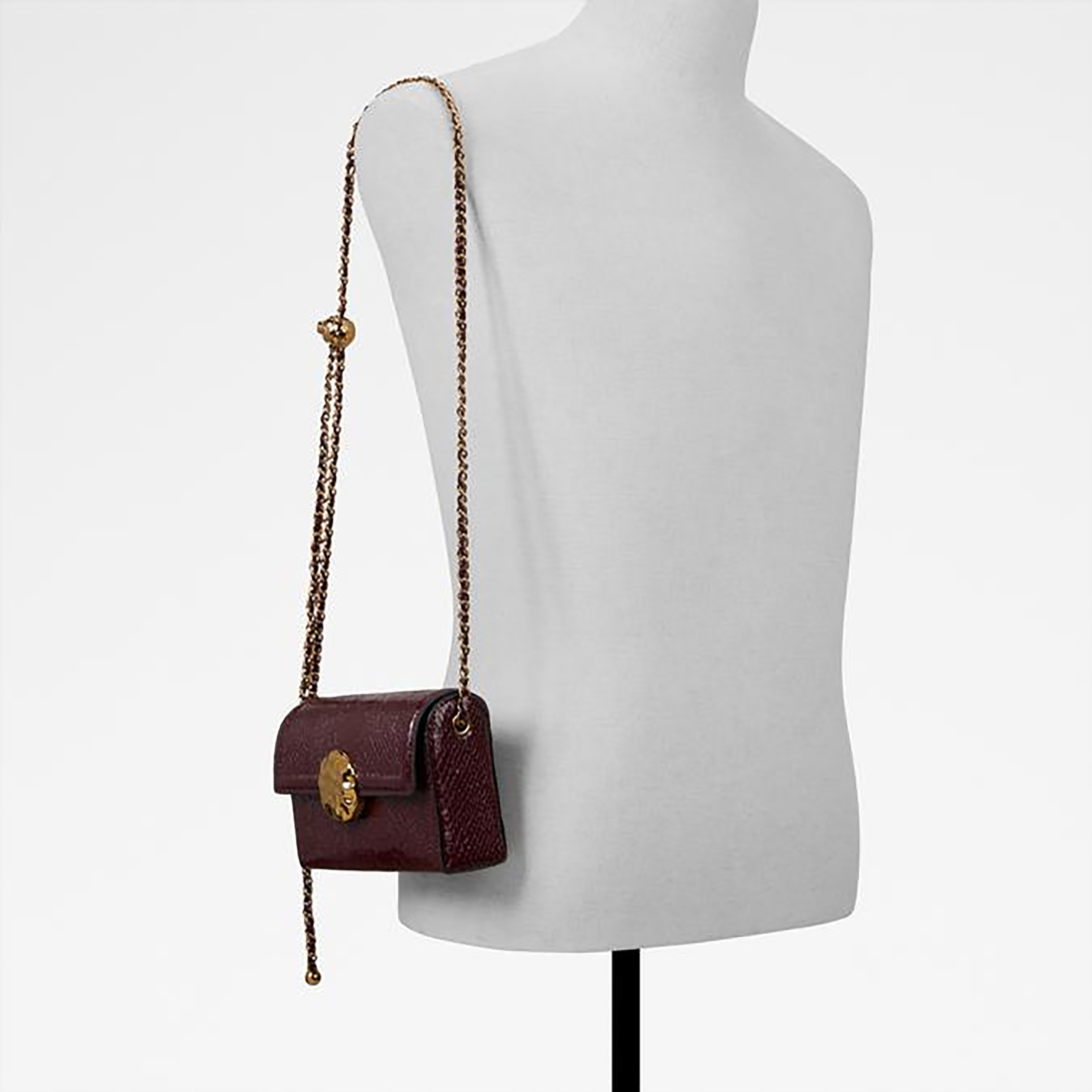 Aldo Leiliani Textured Sling Bag with Flap Closure and Chain Strap-women-bagsandwallets-handbags-image-5