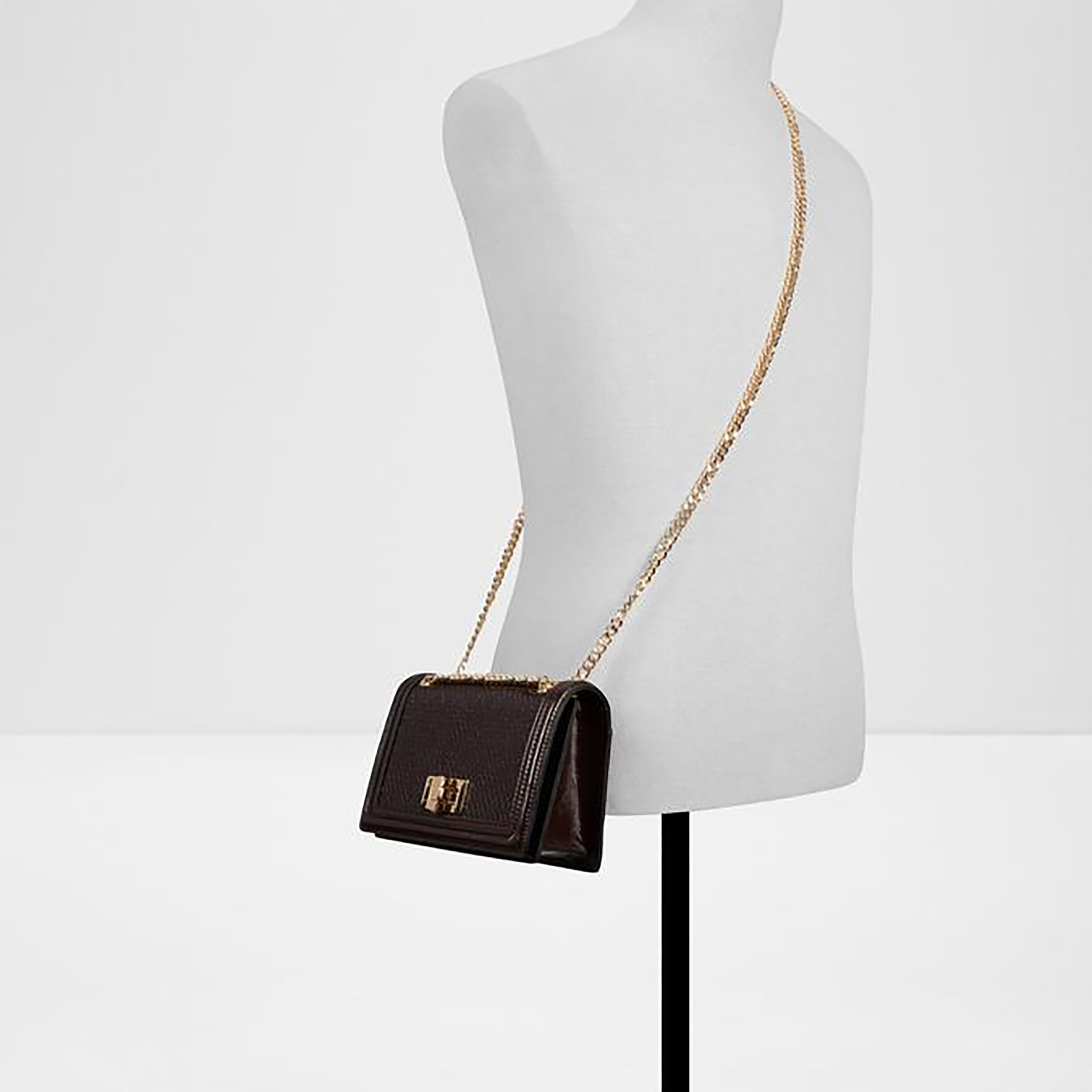 Aldo Vyviana Textured Crossbody Bag with Twist Lock Closure and Chain Strap-women-bagsandwallets-handbags-image-4