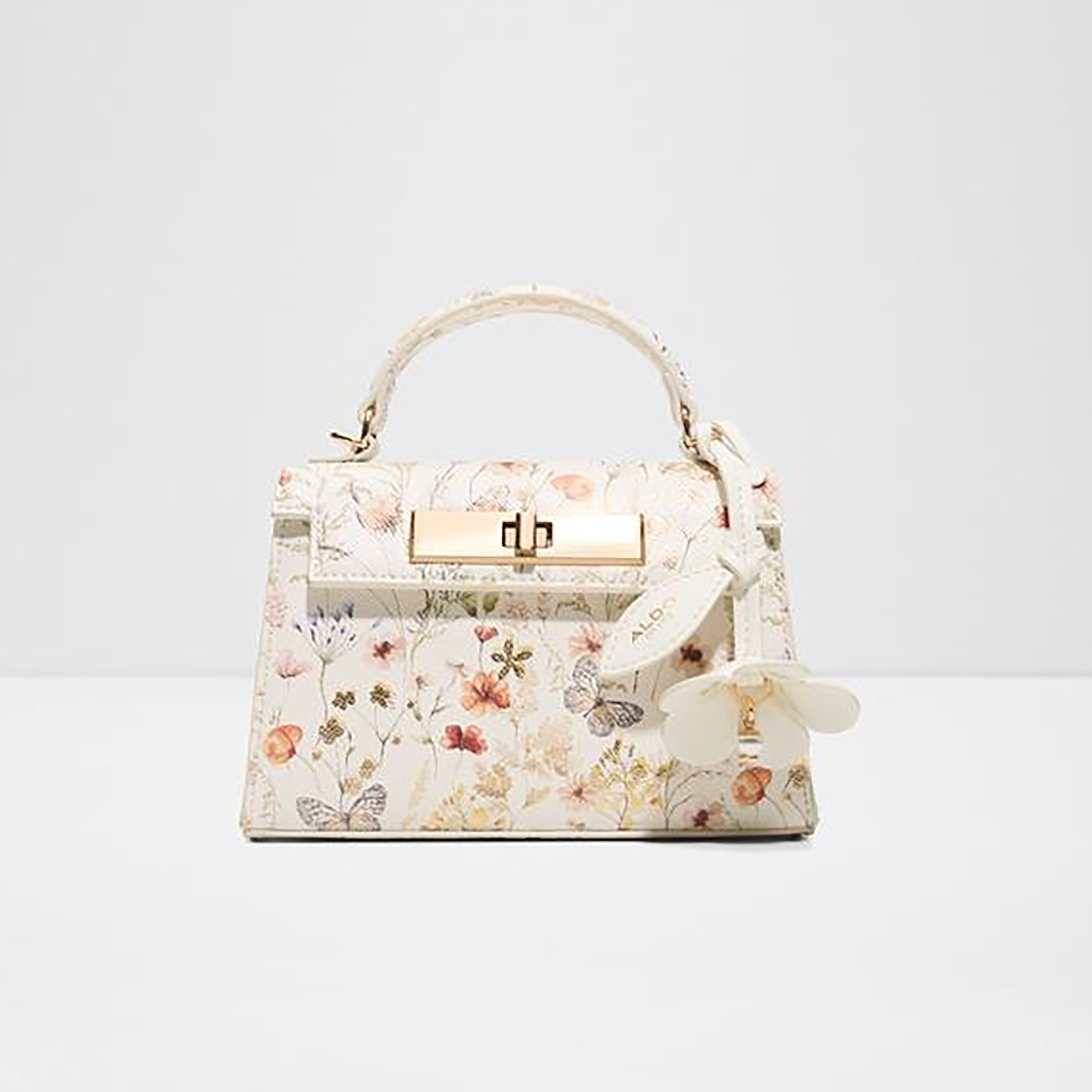 Aldo Leora Floral Print Top Handle Mini Satchel Bag with Twist Lock Closure & Chain Strap-women-bagsandwallets-handbags-image-1