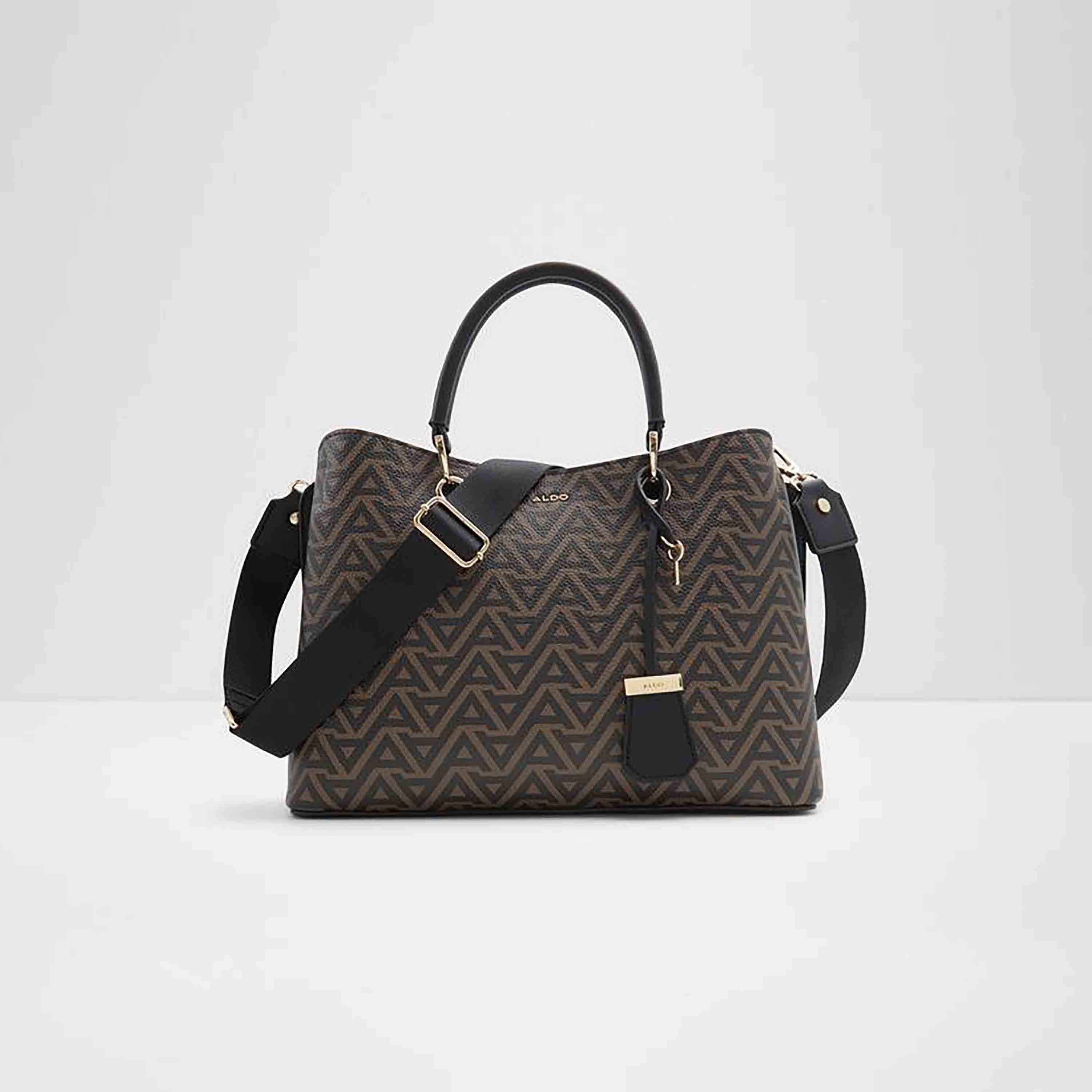 Aldo Eile Monogram Double Handle Tote Bag with Magnetic Closure and Adjustable Strap-women-bagsandwallets-handbags-image-1