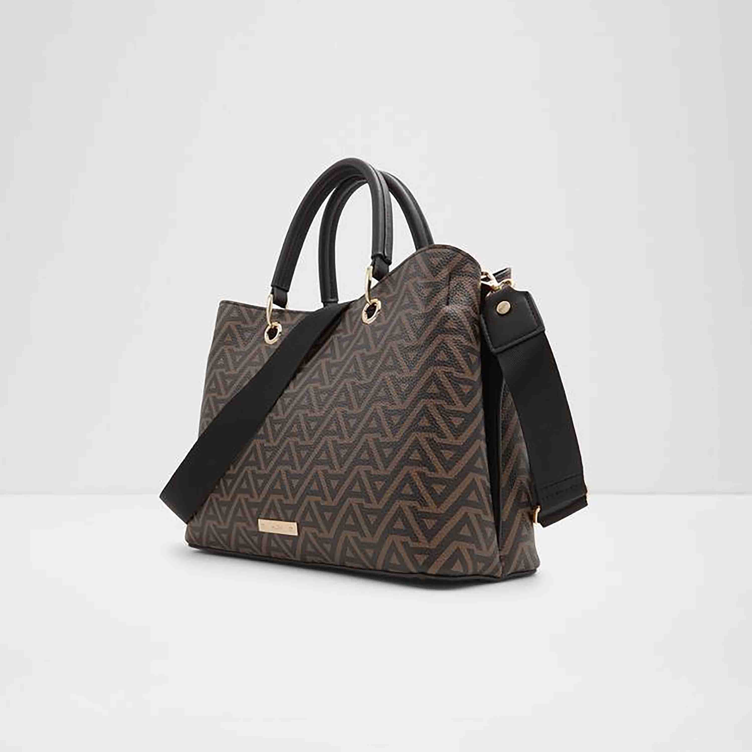 Aldo Eile Monogram Double Handle Tote Bag with Magnetic Closure and Adjustable Strap-women-bagsandwallets-handbags-image-2