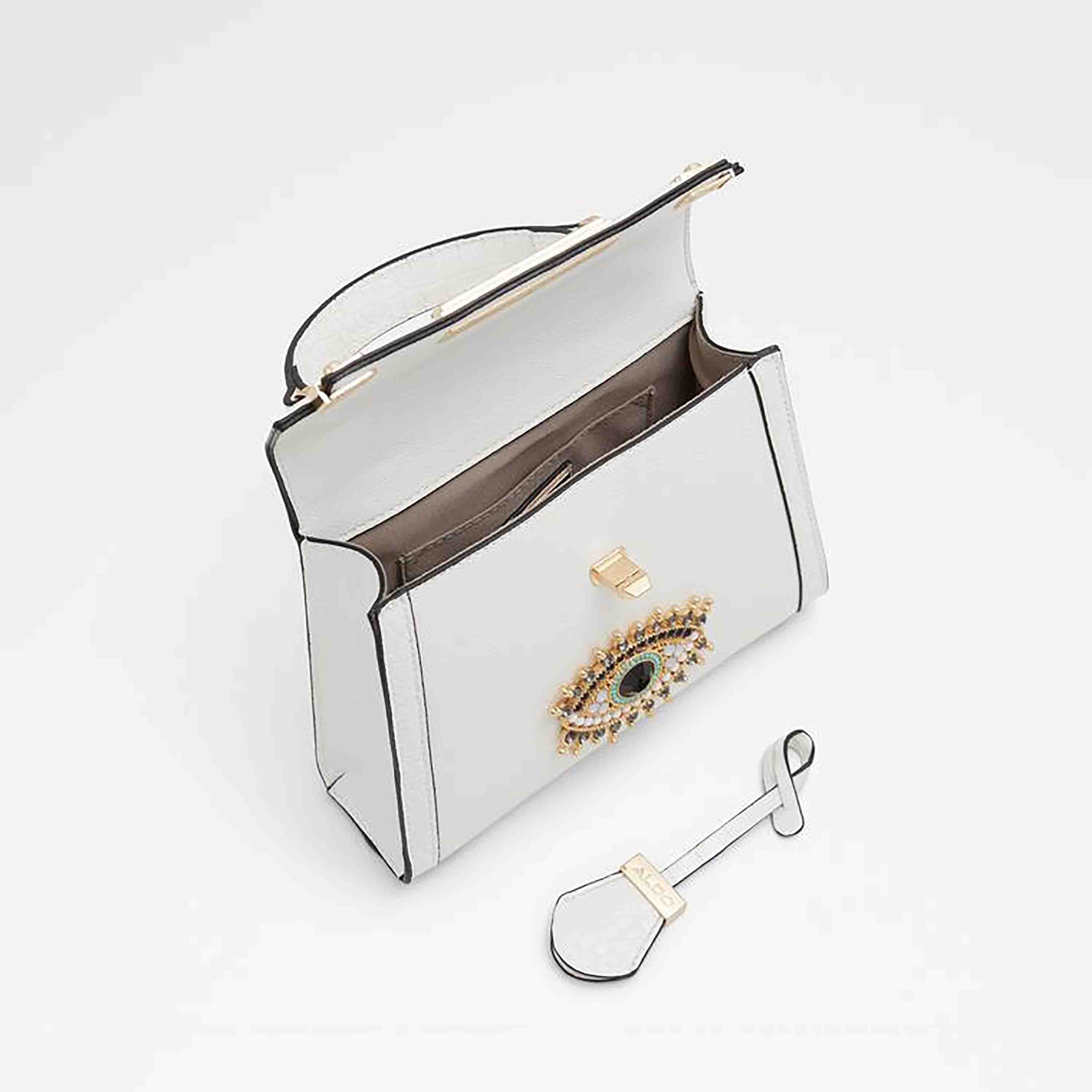 Aldo Javanany Embellishment Top Handle Satchel Bag with Twist Lock Closure & Chain Strap-women-bagsandwallets-handbags-image-3