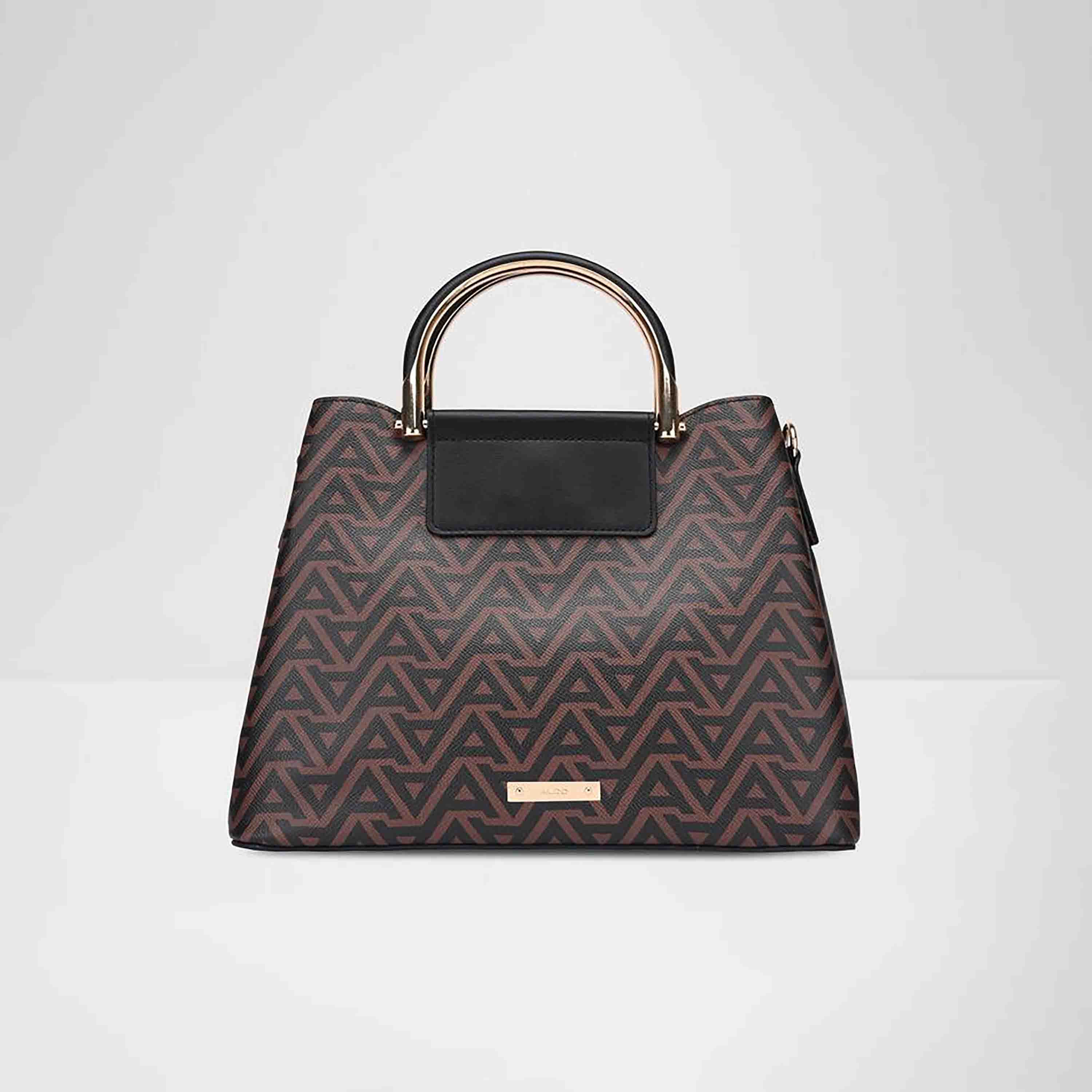 Aldo Sloana Monogram Double Handle Satchel Bag with Zipper Closure and Adjustable Strap-women-bagsandwallets-handbags-image-1