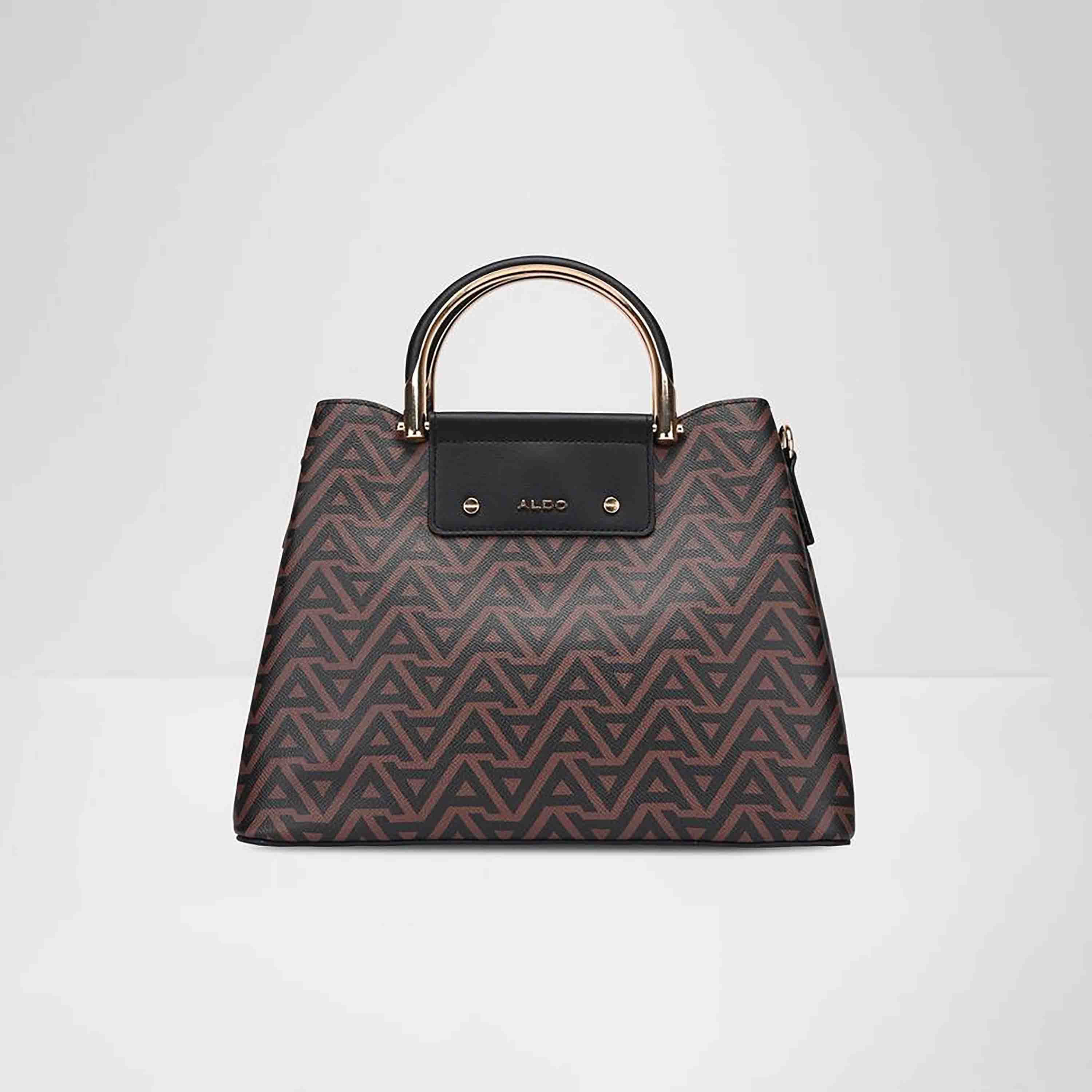 Aldo Sloana Monogram Double Handle Satchel Bag with Zipper Closure and Adjustable Strap-women-bagsandwallets-handbags-image-4