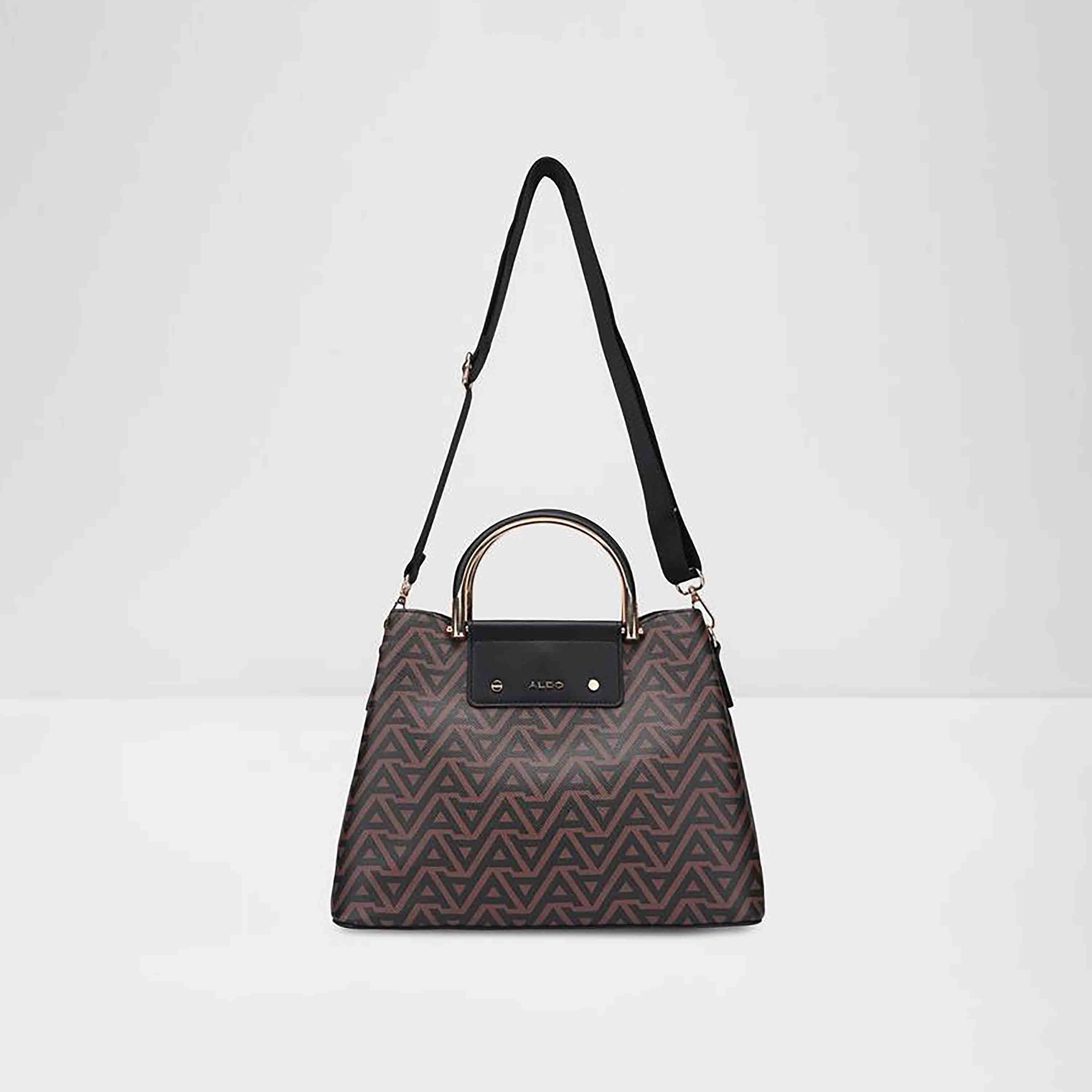 Aldo Sloana Monogram Double Handle Satchel Bag with Zipper Closure and Adjustable Strap-women-bagsandwallets-handbags-image-5