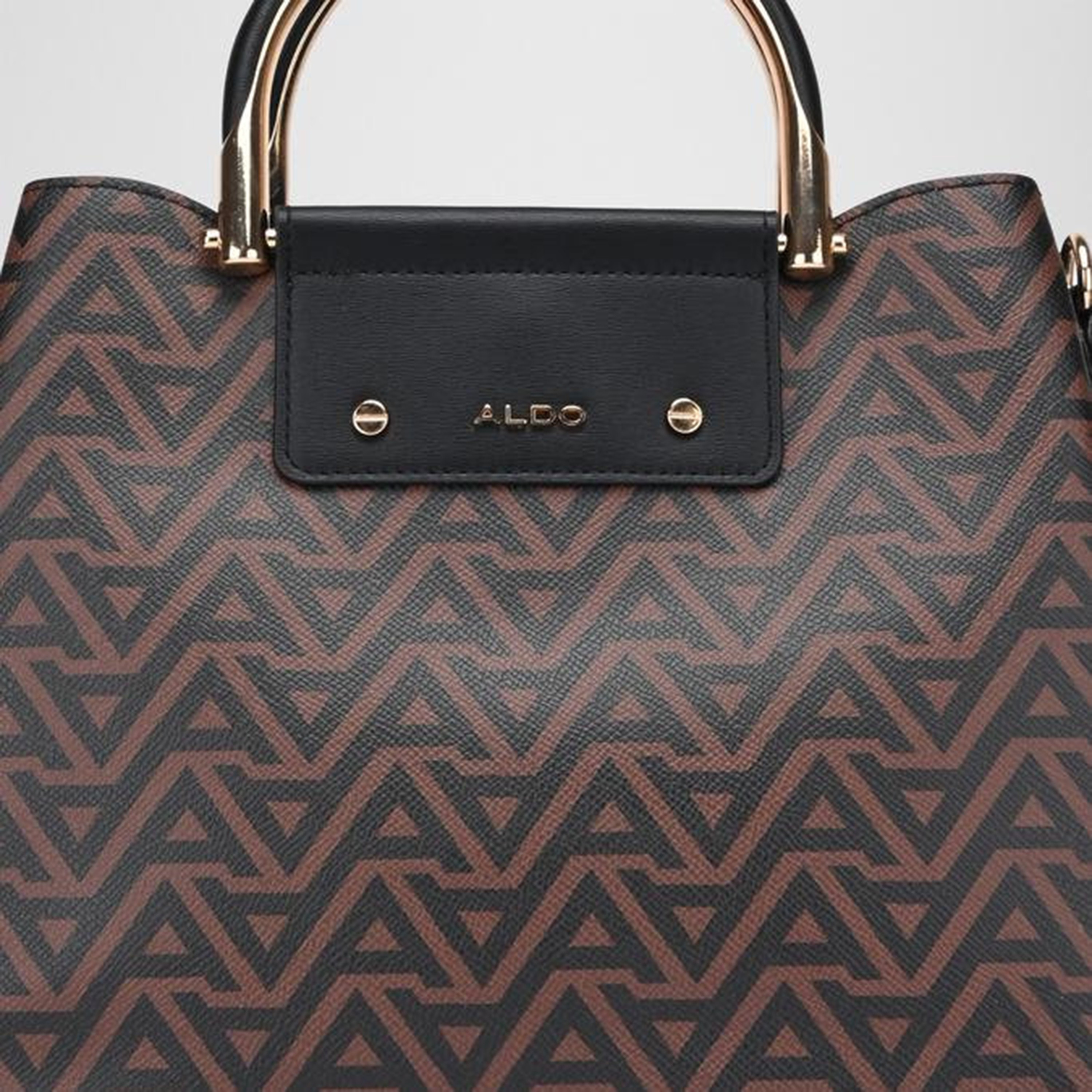 Aldo Sloana Monogram Double Handle Satchel Bag with Zipper Closure and Adjustable Strap-women-bagsandwallets-handbags-image-6
