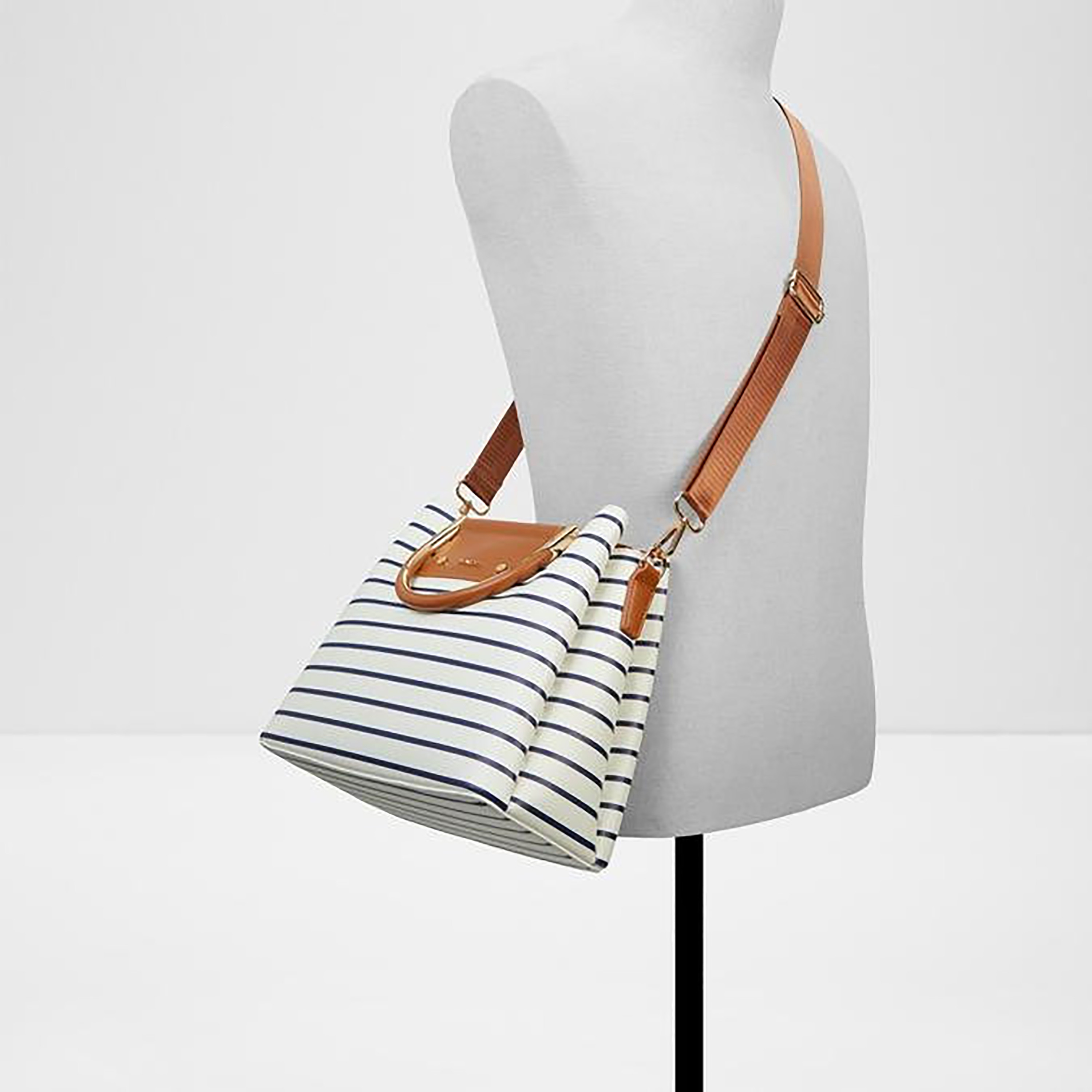Aldo Sloana Striped Double Handle Satchel Bag with Magnetic Closure & Adjustable Strap-women-bagsandwallets-handbags-image-4