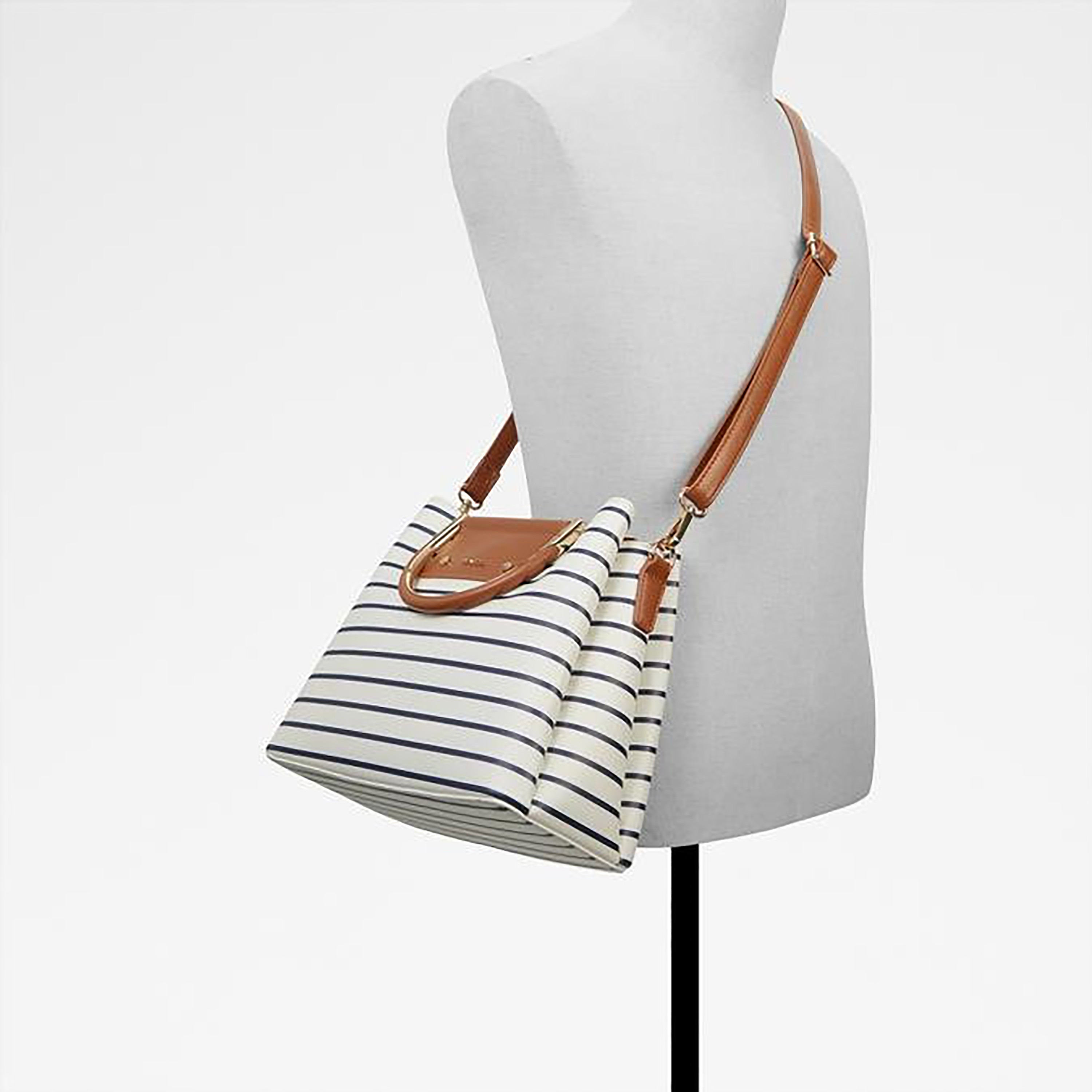 Aldo Sloana Striped Double Handle Satchel Bag with Magnetic Closure & Adjustable Strap-women-bagsandwallets-handbags-image-5