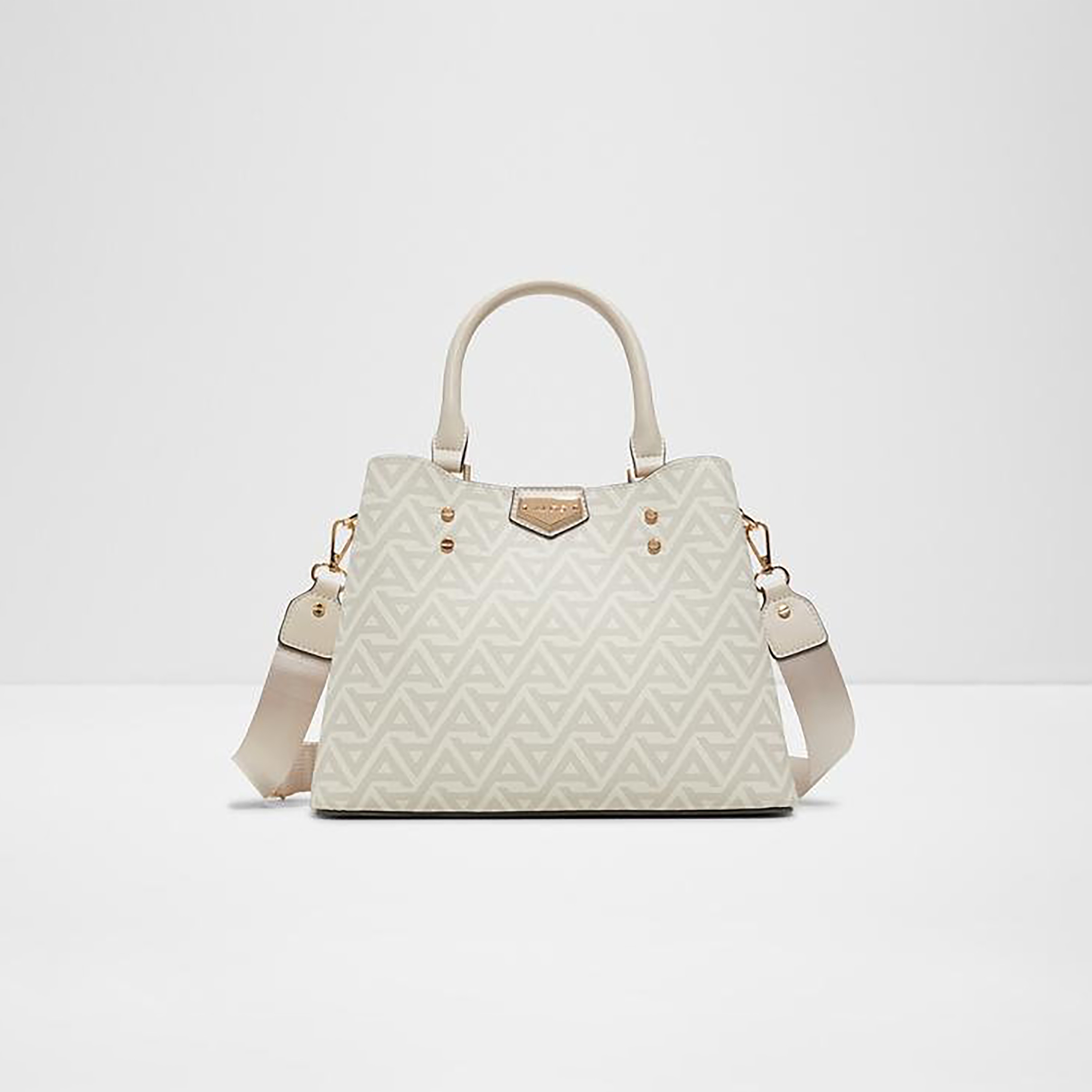 Aldo Caraever Monogram Double Handle Satchel Bag with Zip Closure and Adjustable Strap-women-bagsandwallets-handbags-image-1