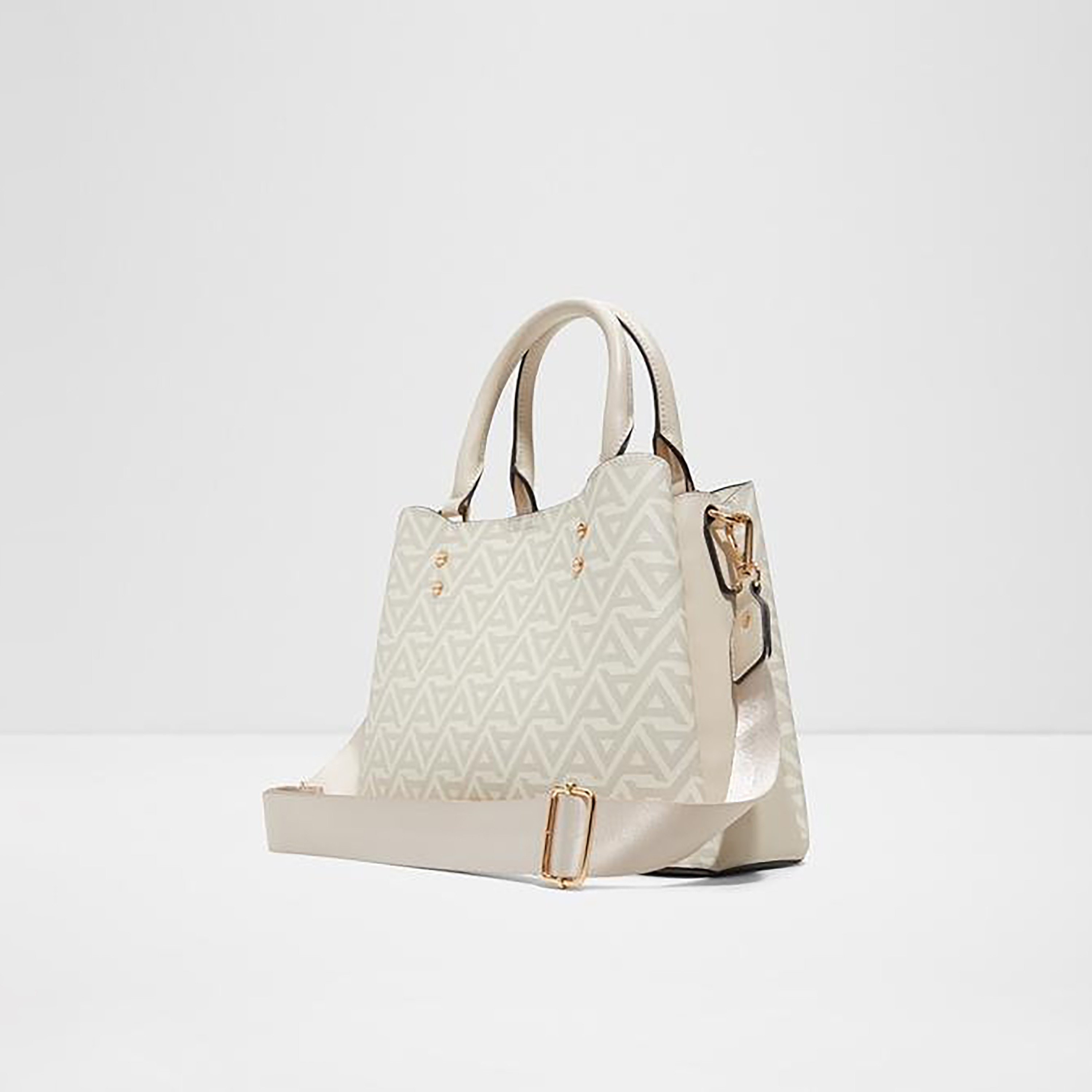 Aldo Caraever Monogram Double Handle Satchel Bag with Zip Closure and Adjustable Strap-women-bagsandwallets-handbags-image-2