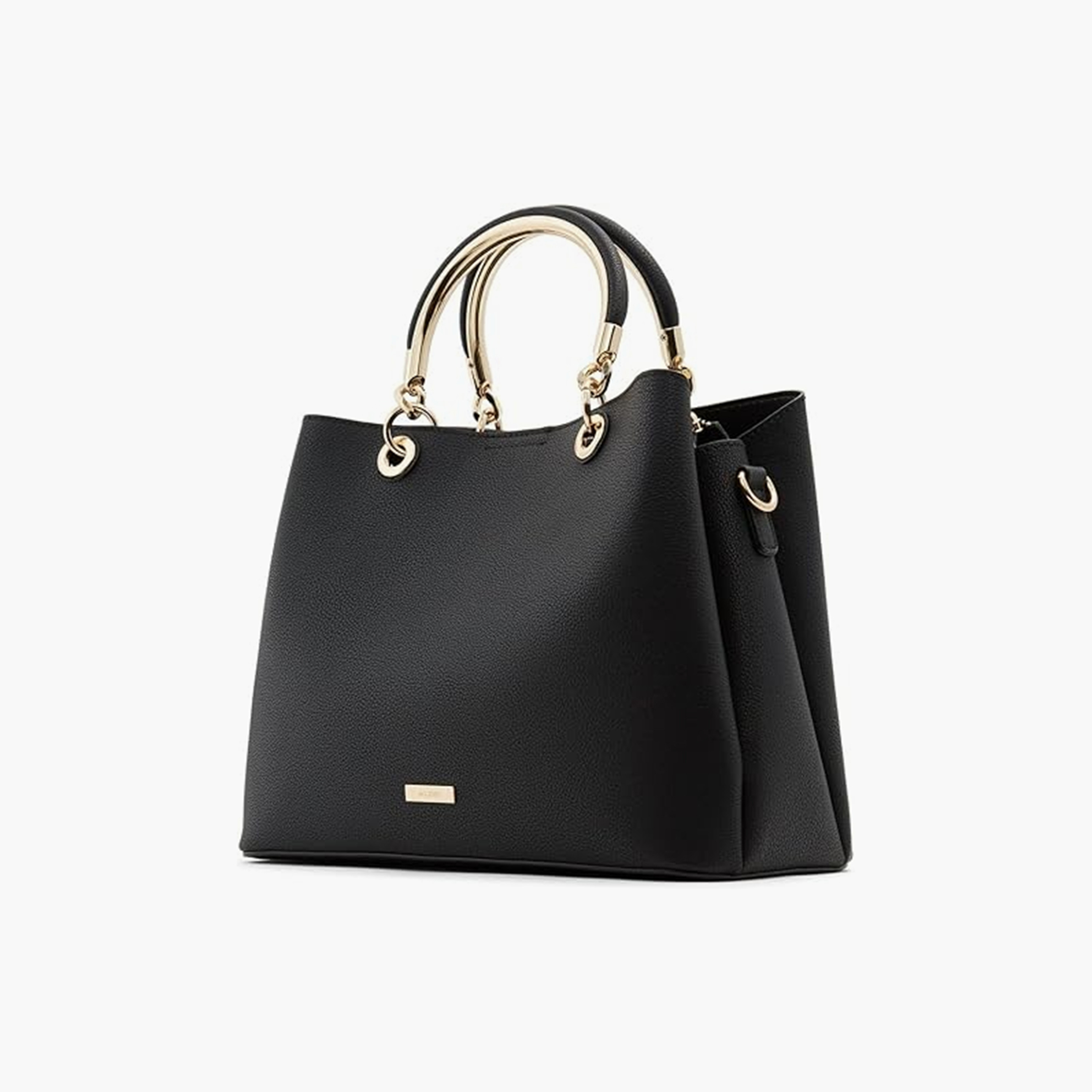 Aldo Surgoine Plain Double Handle Satchel Bag with Magnetic Closure and Adjustable Strap-women-bagsandwallets-handbags-image-2