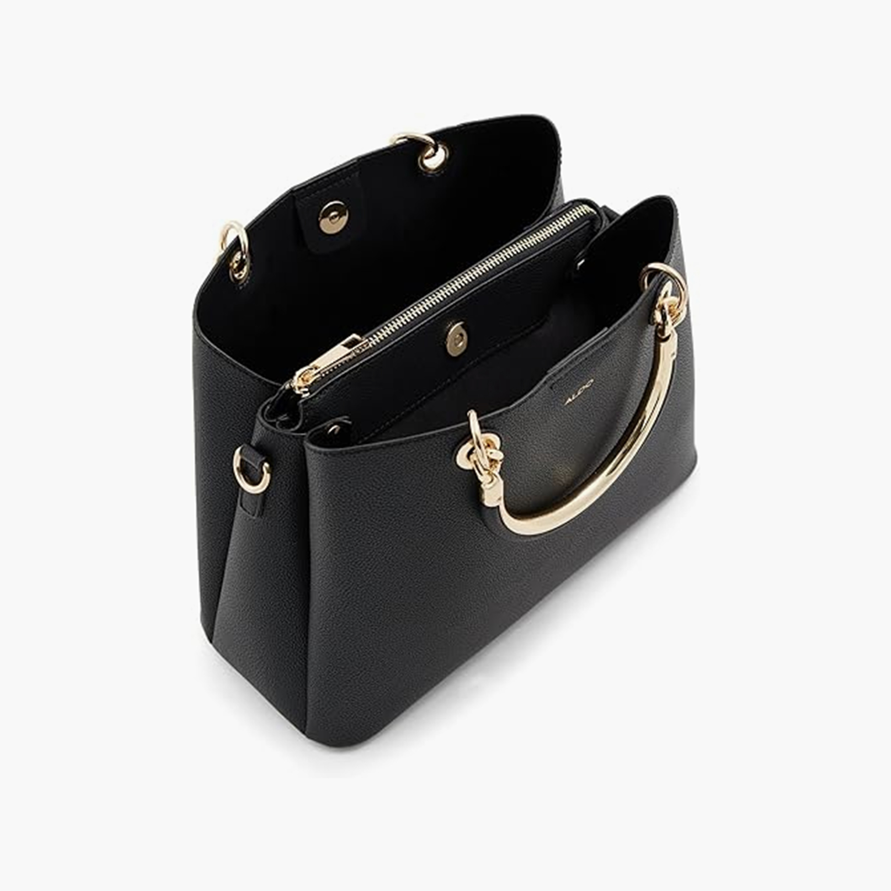 Aldo Surgoine Plain Double Handle Satchel Bag with Magnetic Closure and Adjustable Strap-women-bagsandwallets-handbags-image-3