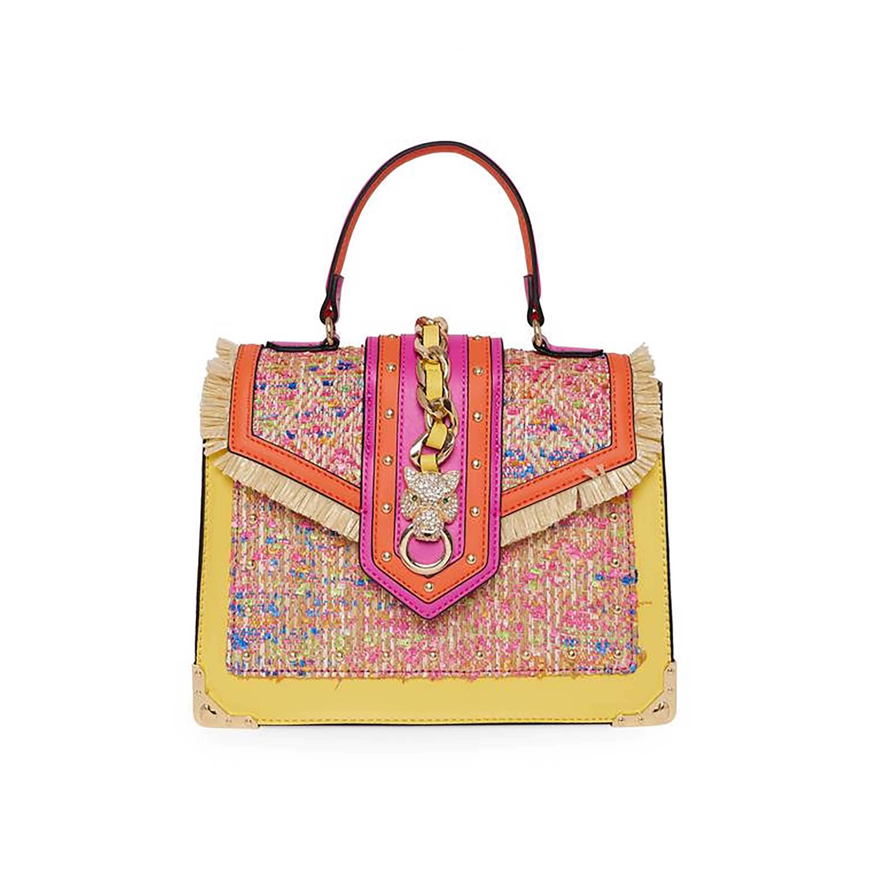 Aldo Barostraw Tweed Top Handle Handheld Bag with Magnetic Closure-women-bagsandwallets-handbags-image-1