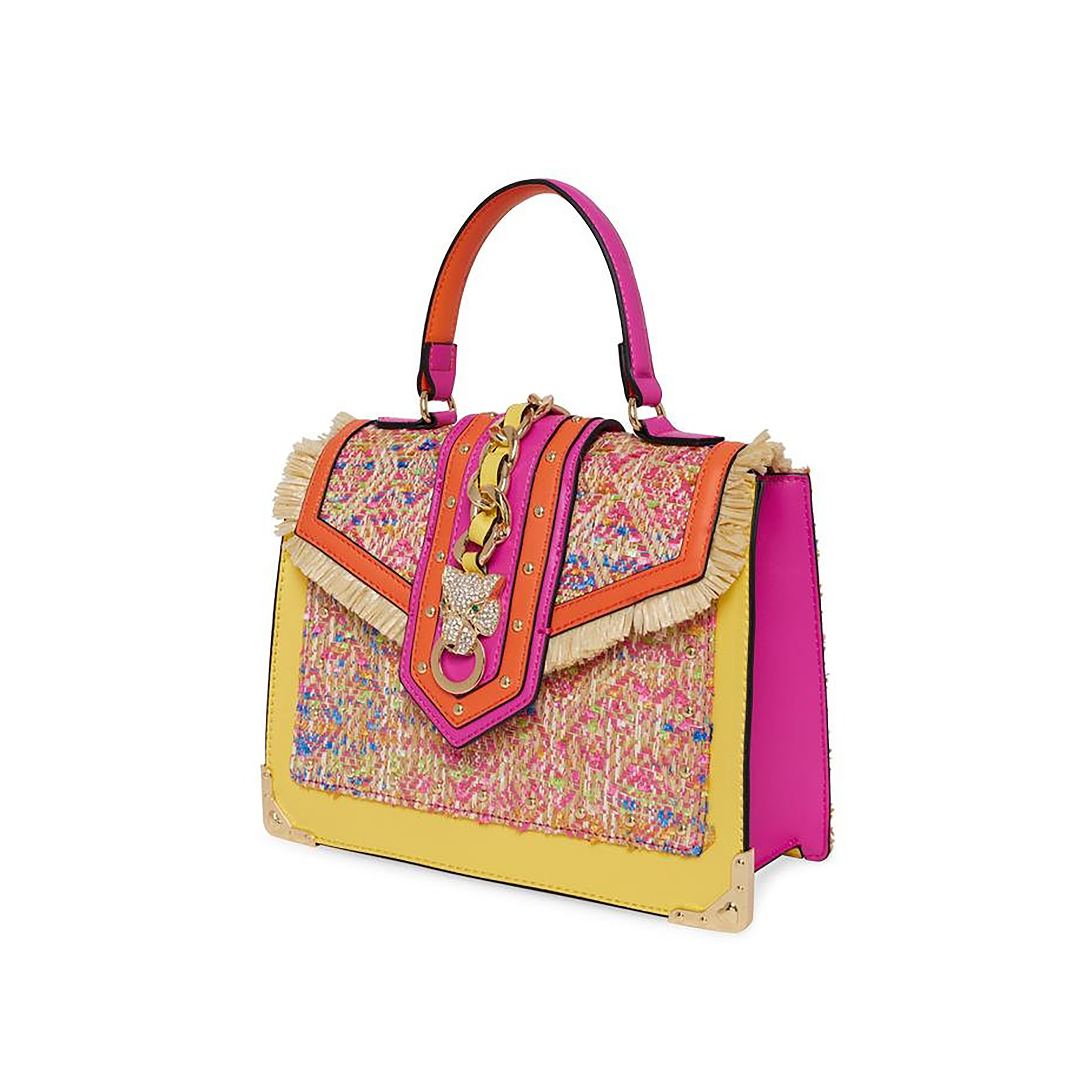 Aldo Barostraw Tweed Top Handle Handheld Bag with Magnetic Closure-women-bagsandwallets-handbags-image-2