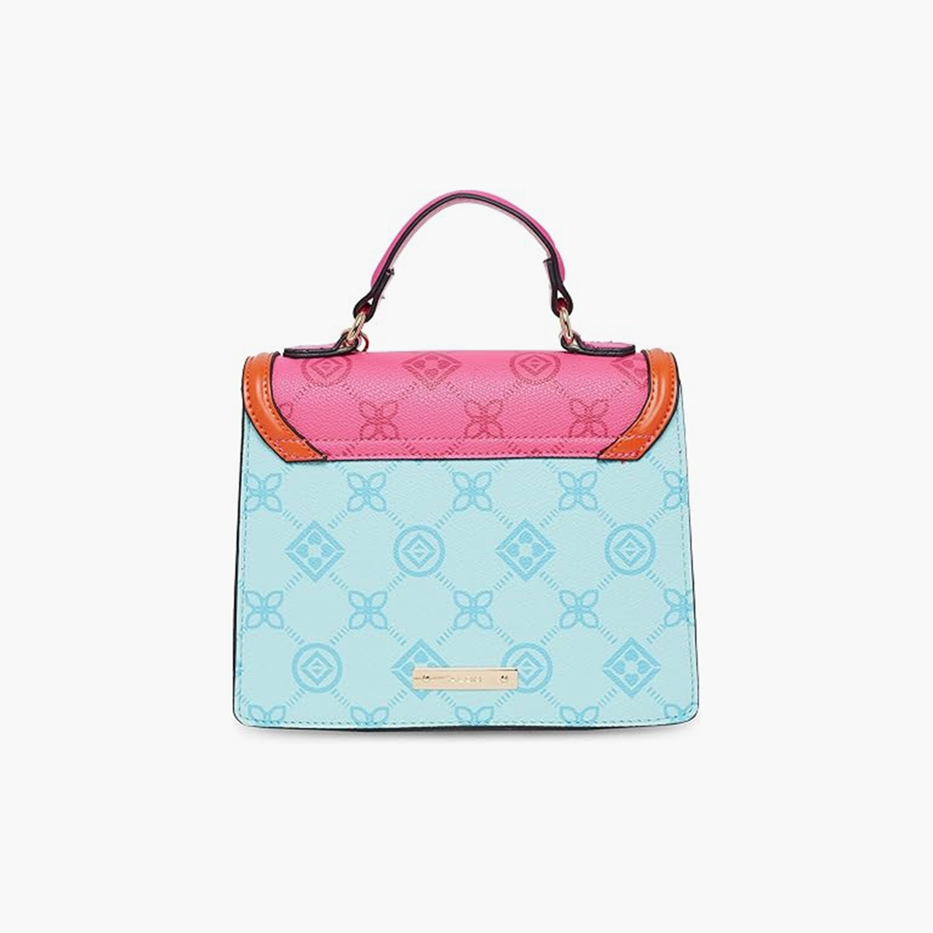 Aldo Iconicolora Color Block Top Handle Satchel Bag & Pouch with Twist Lock Closure-women-bagsandwallets-handbags-image-4