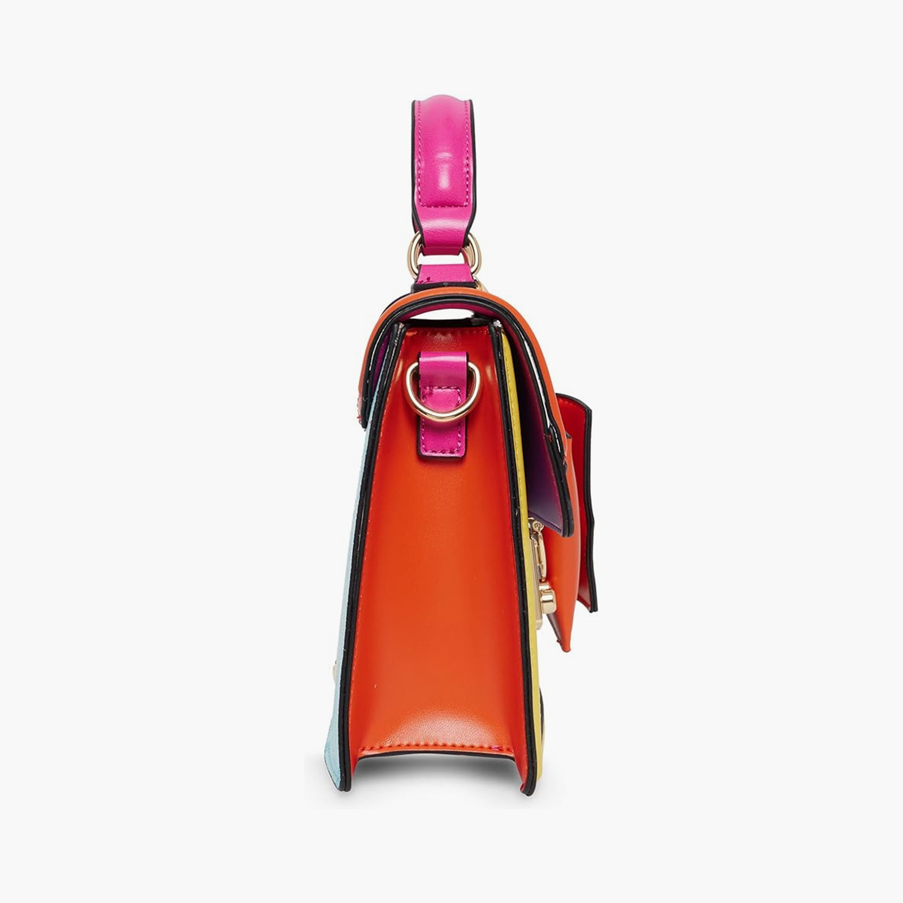 Aldo Iconicolora Color Block Top Handle Satchel Bag & Pouch with Twist Lock Closure-women-bagsandwallets-handbags-image-5