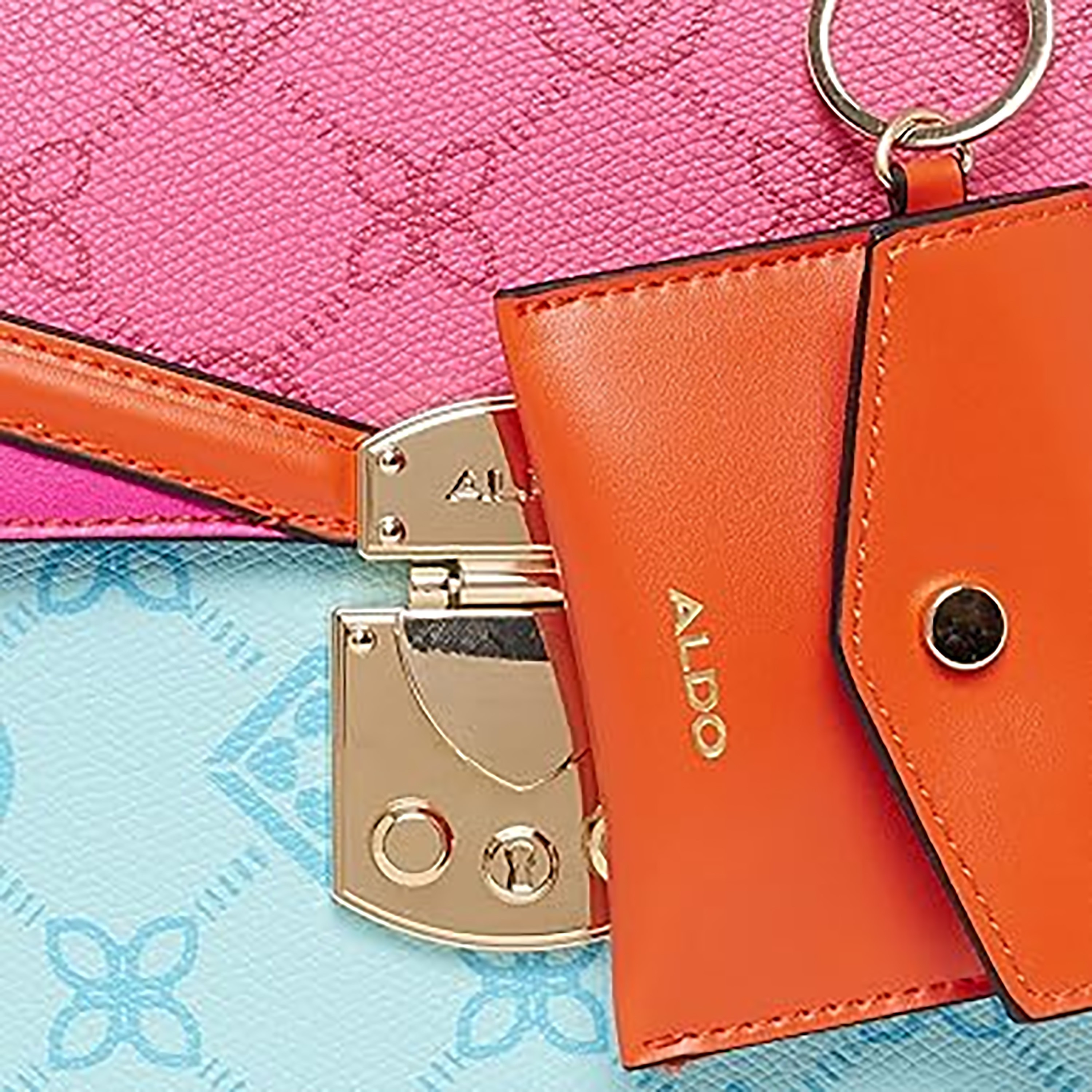 Aldo Iconicolora Color Block Top Handle Satchel Bag & Pouch with Twist Lock Closure-women-bagsandwallets-handbags-image-7