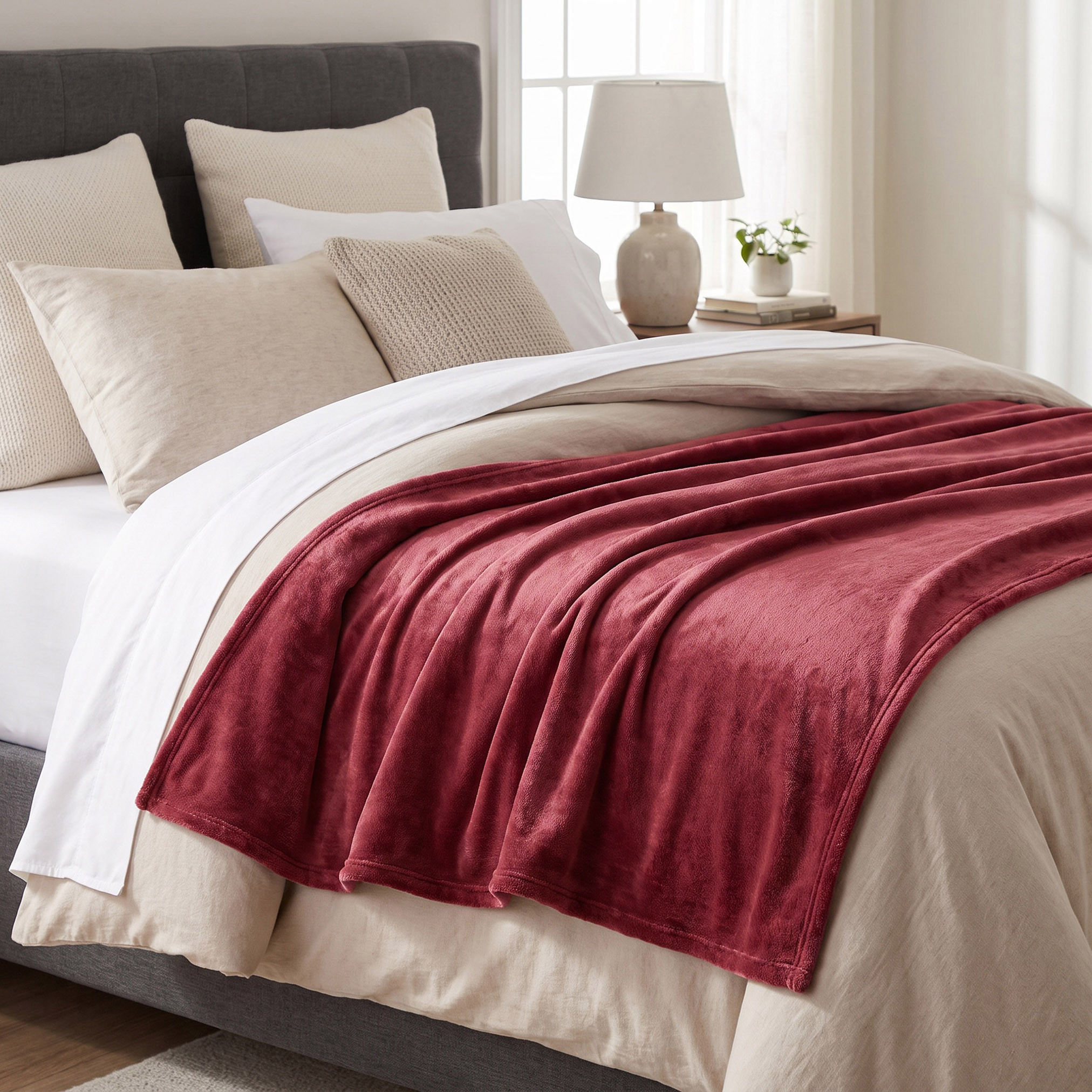 Plush Flannel Blanket - 200x200 cm-household-cushionsandthrows-throwsandblankets-blankets-image-1