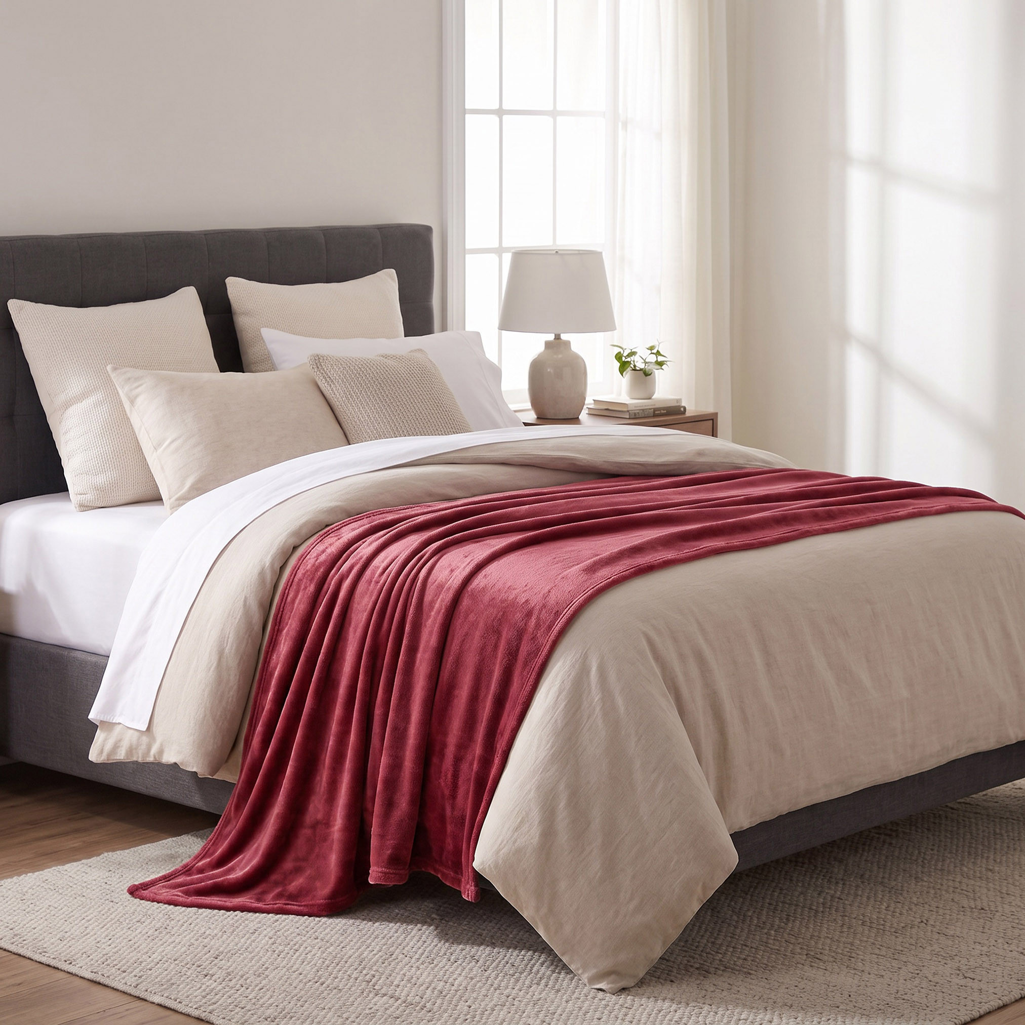 Plush Flannel Blanket - 200x200 cm-household-cushionsandthrows-throwsandblankets-blankets-image-3