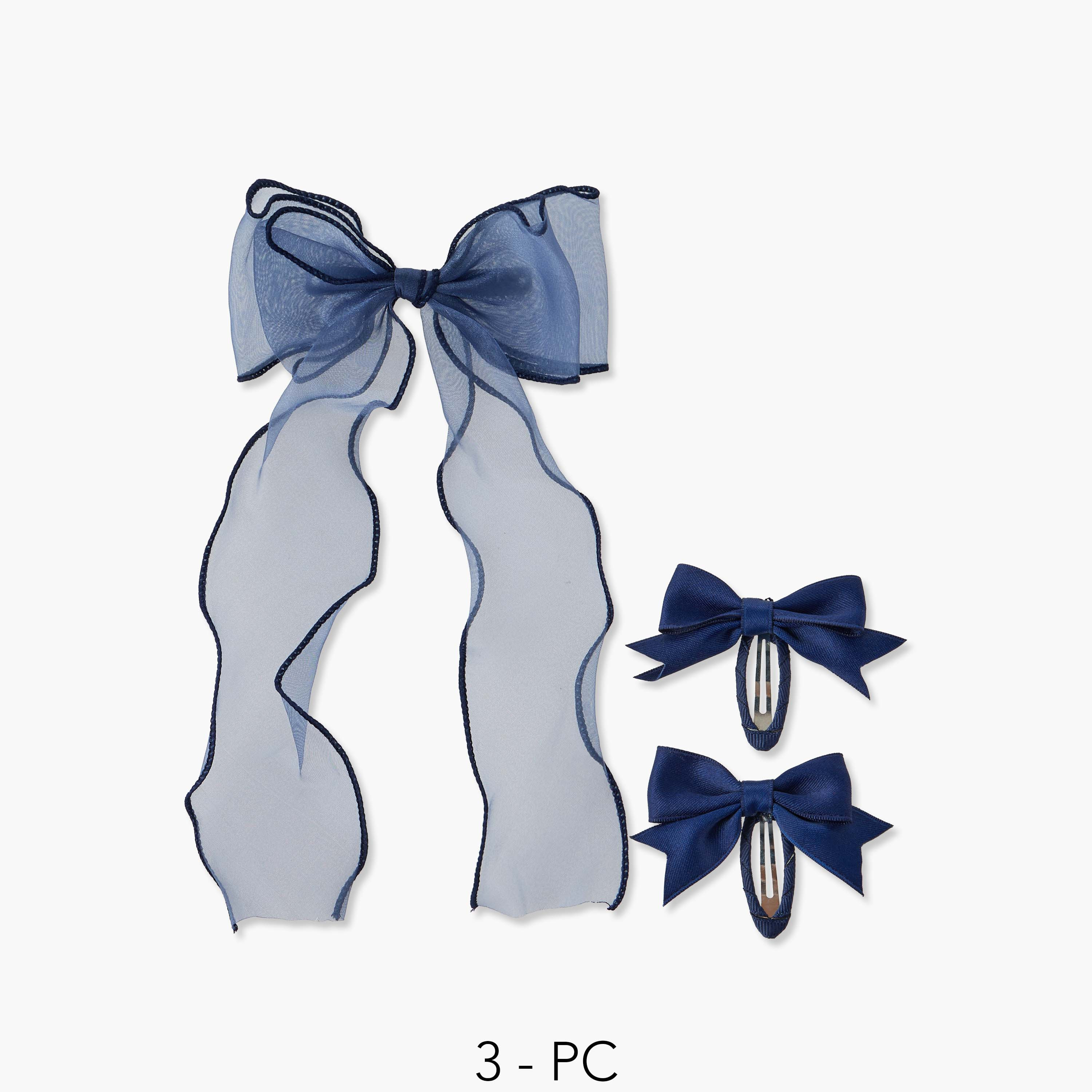 Set of 3 Charmz Hair Clip with Bow Accent-baby-girls-accessories-hairaccessories-image-1