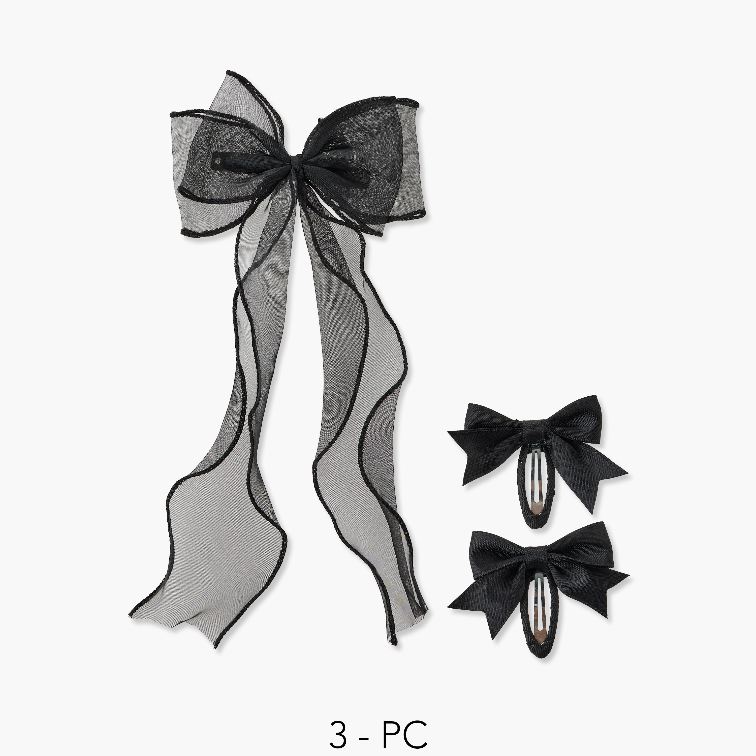 Set of 3 Charmz Hair Clip with Bow Accent-baby-girls-accessories-hairaccessories-image-1