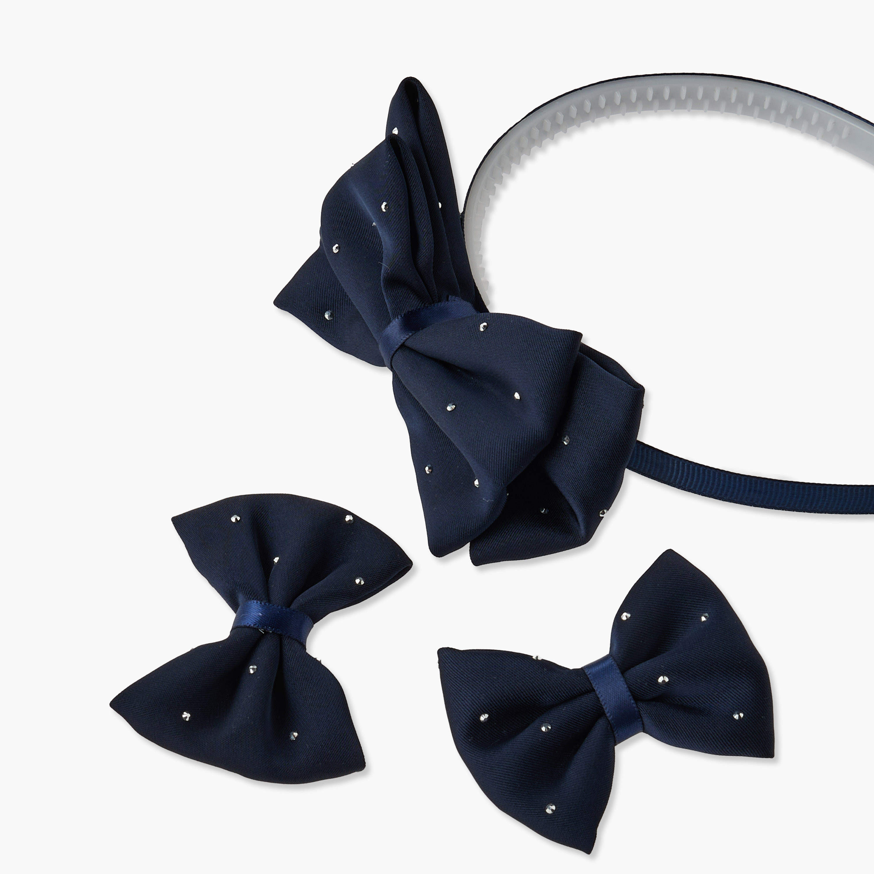 طقم مشابك شعر مع ربطة شعر على شكل فيونكة من تشارمز - 3 قطع-baby-girls-accessories-hairaccessories-image-6