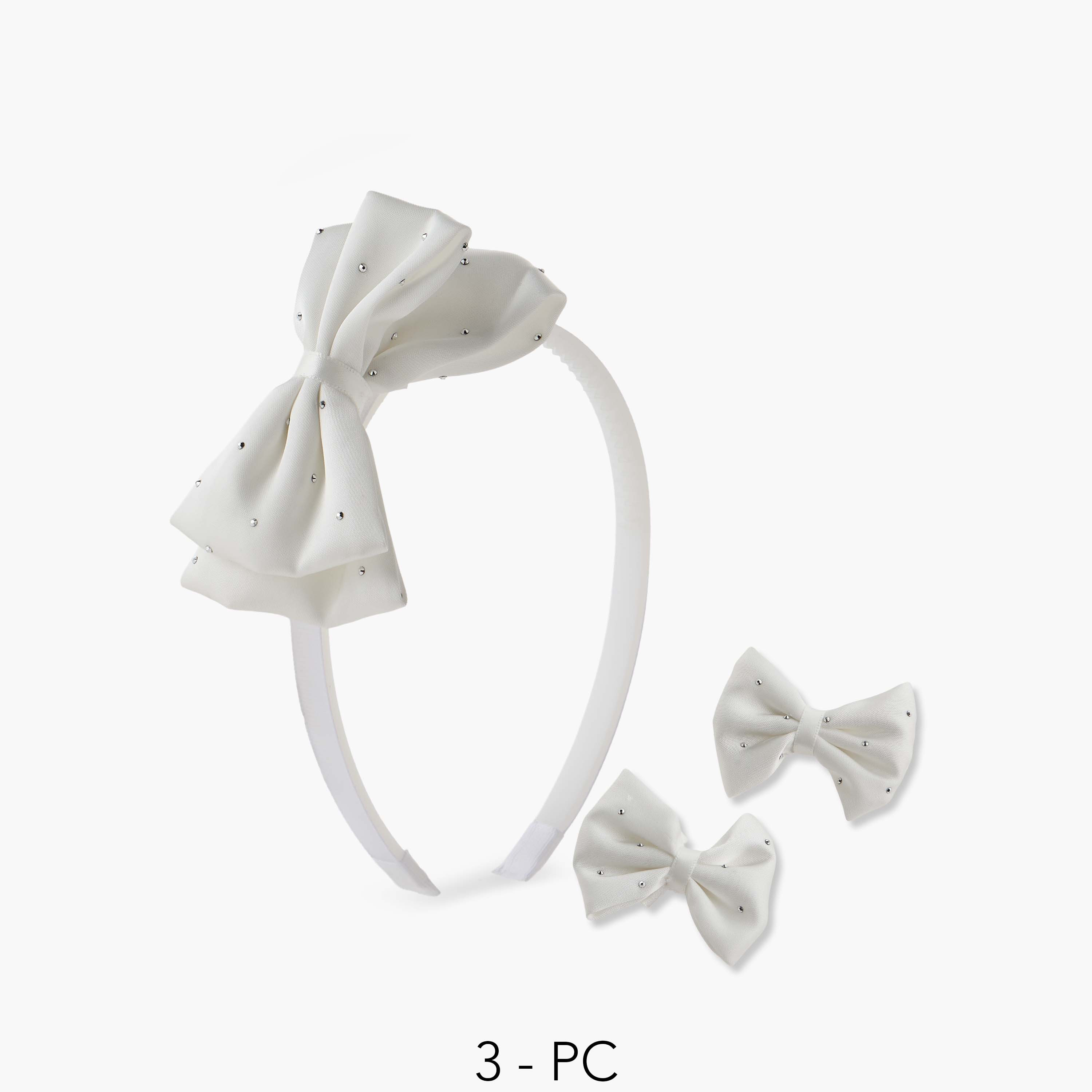 طقم طوق ومشابك شعر فيونكة 3 قطع من تشارمز-baby-girls-accessories-hairaccessories-image-1