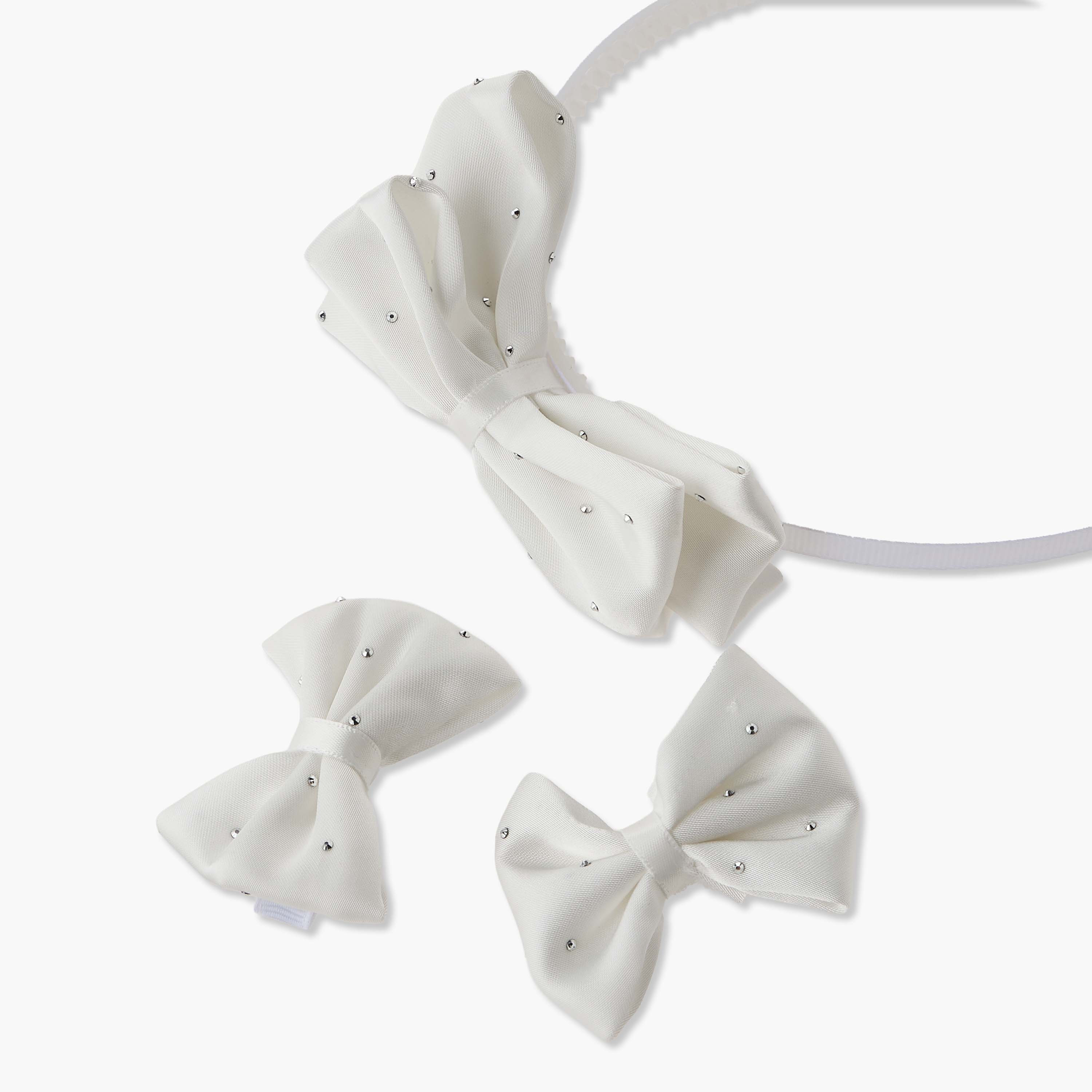 طقم طوق ومشابك شعر فيونكة 3 قطع من تشارمز-baby-girls-accessories-hairaccessories-image-6